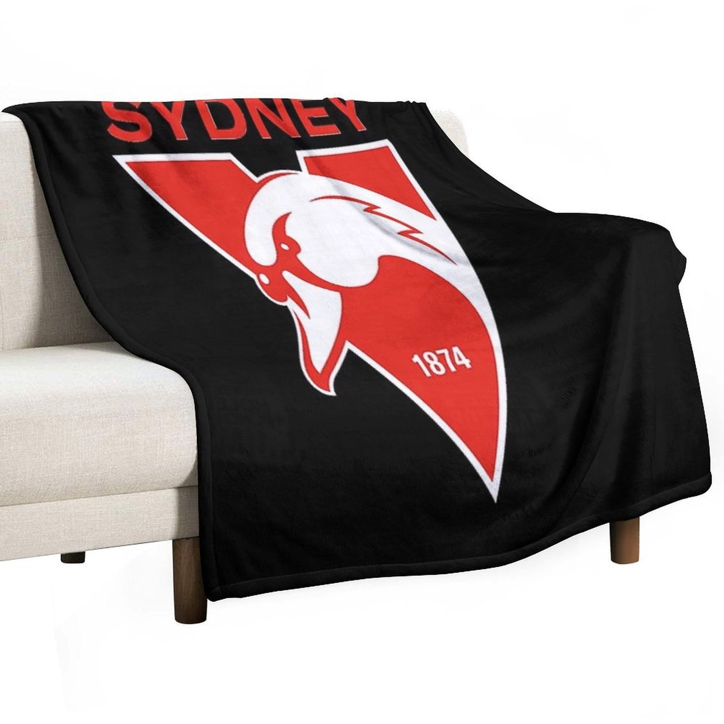 Sydney The Bloods Swans Haughty Swannies-Logo Plush Throw Blanket