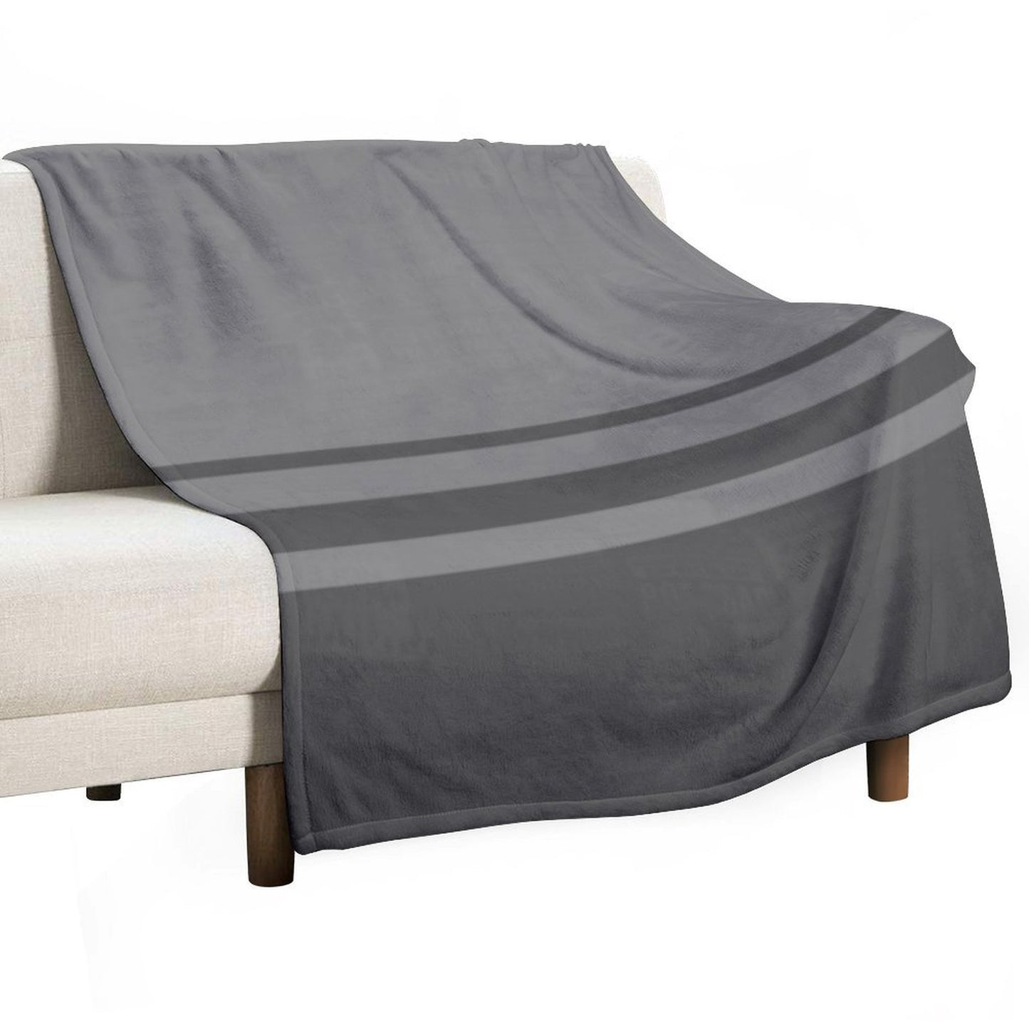 Slate Gray Stripes on Gray Background Machine-washable Throw Blanket
