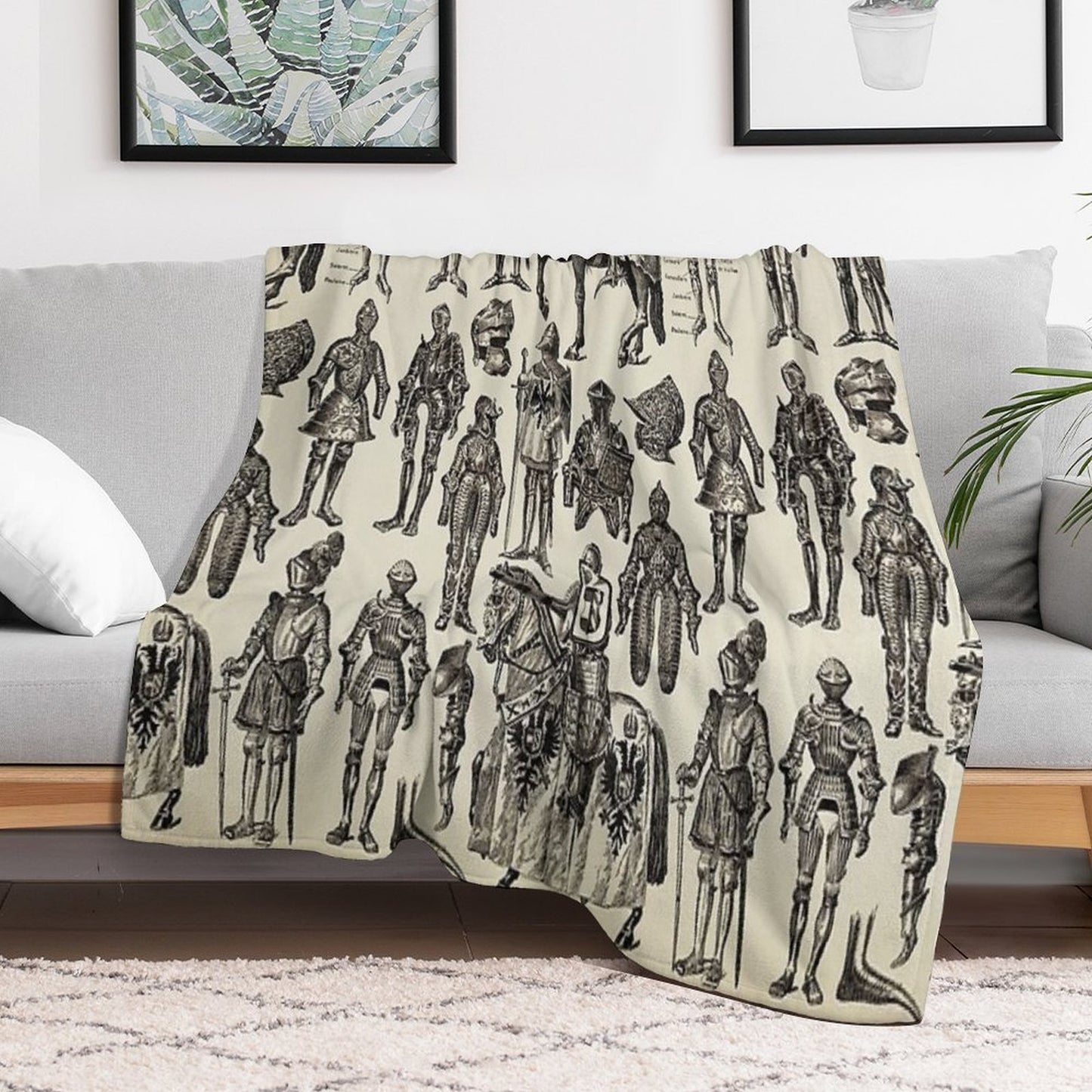 Medieval Knight Quick-dry Throw Blanket