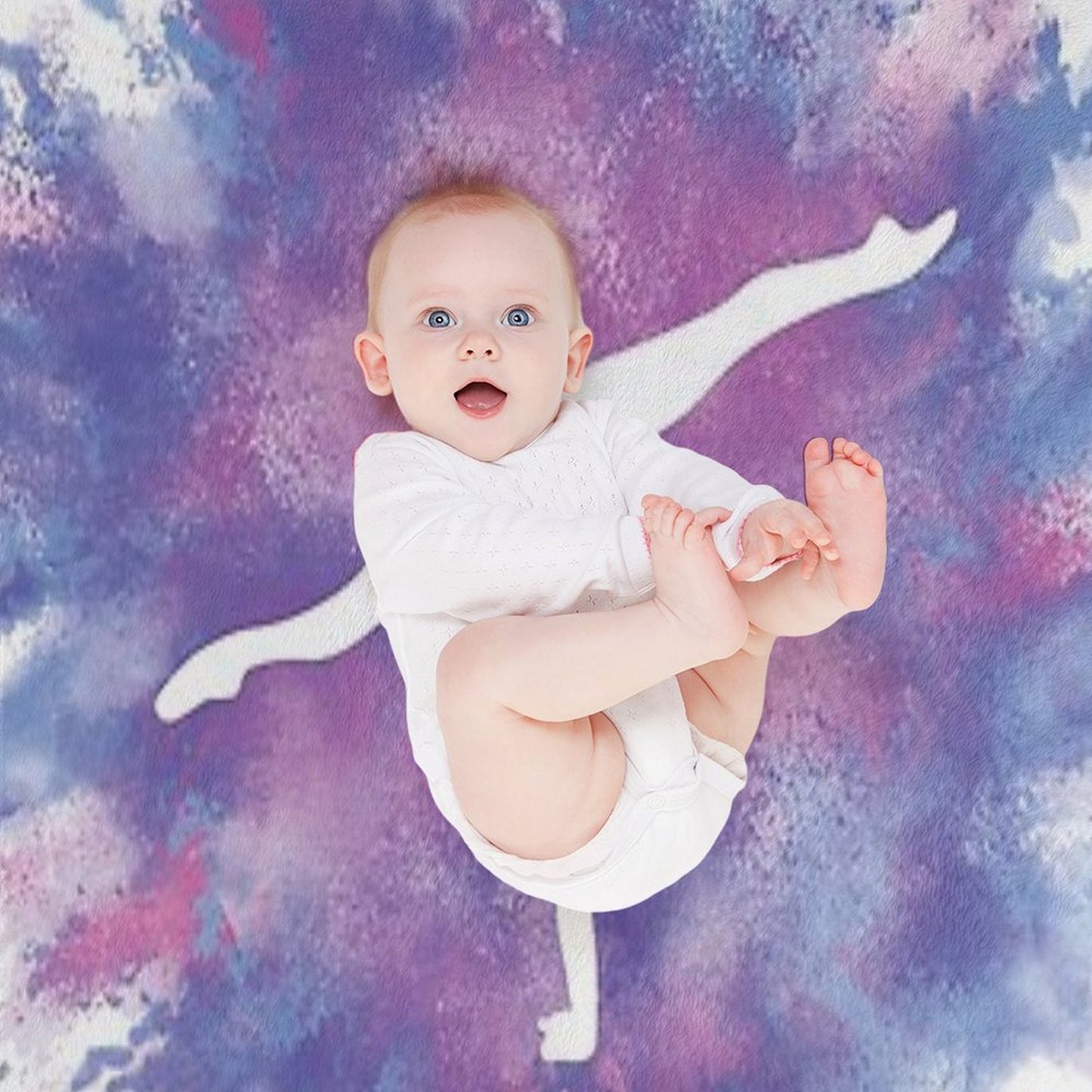 Gymnast Rainbow Explosion Pink Blue Plush Throw Blanket