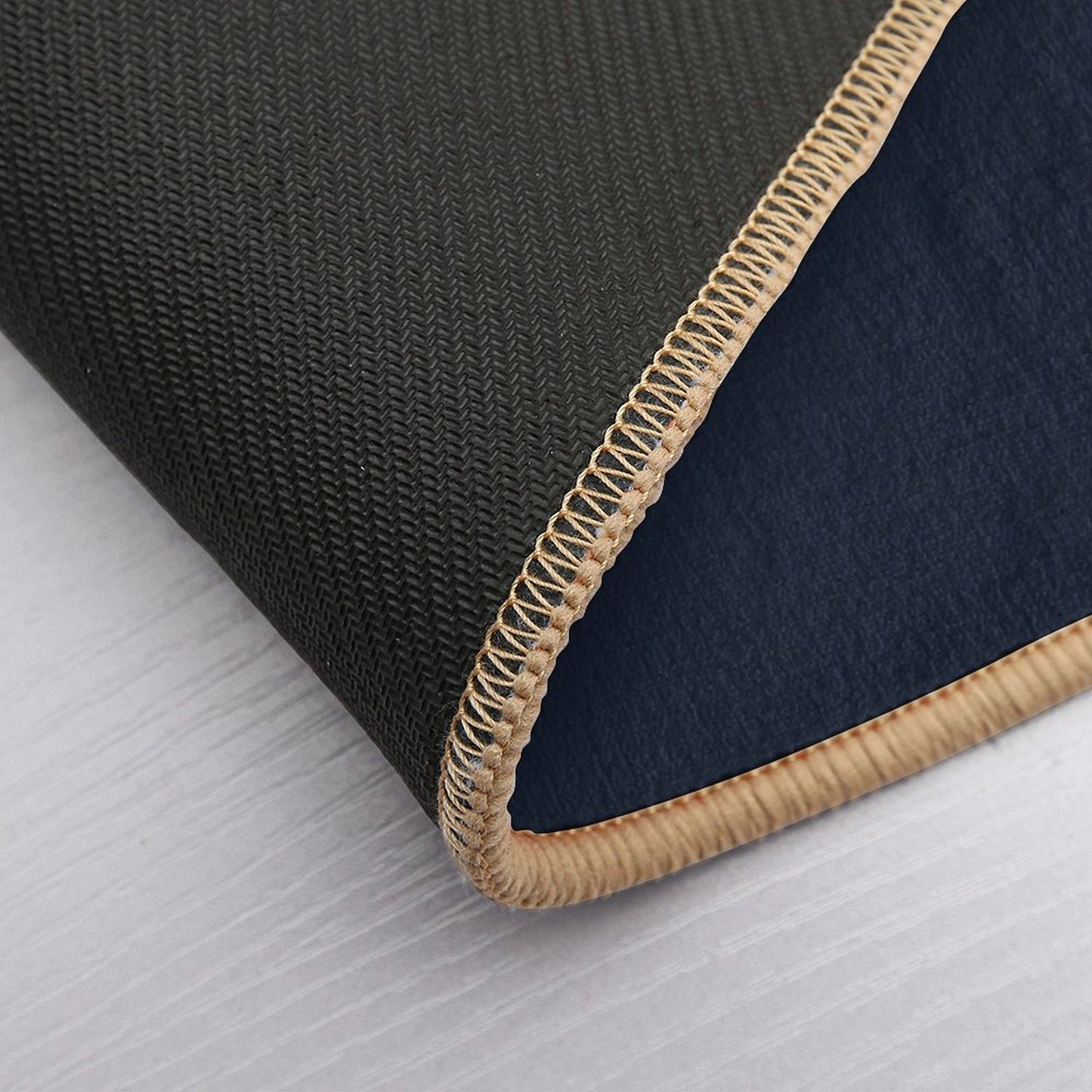 Navy Blue And Gold Minimalist Dirt-Trapping Bath Mat