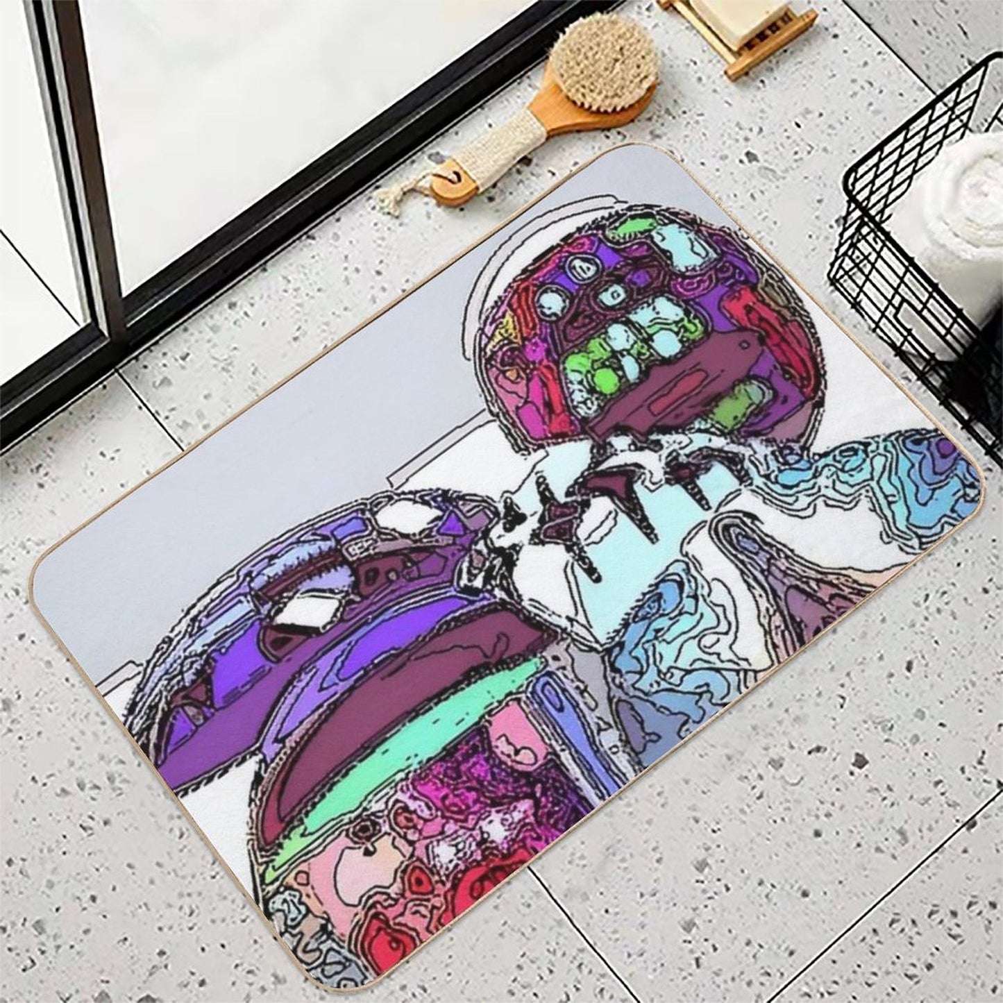 Disc Poster 1 Abstract Space Age Odorless Bath Mat