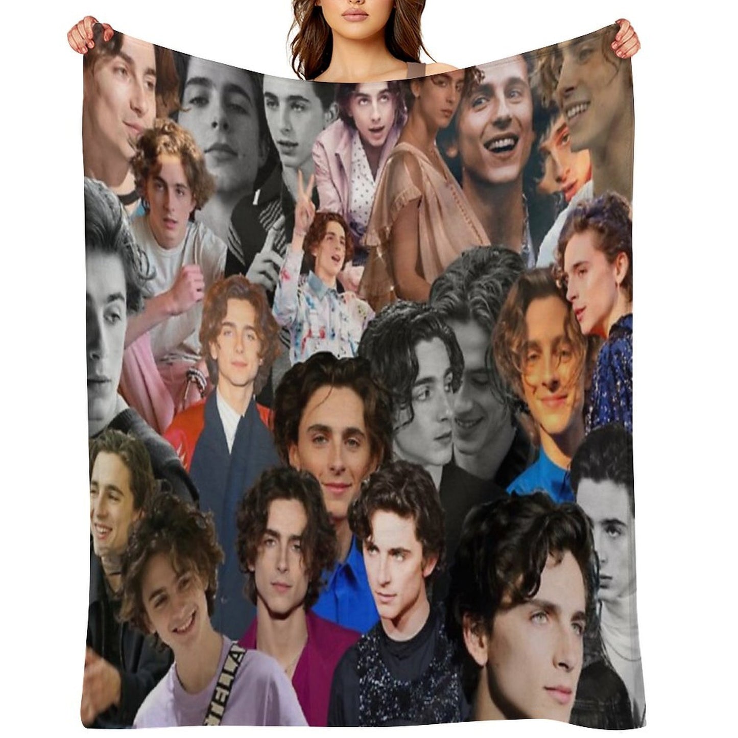 Timothee Chalamet Collage Shrink-resistant Throw Blanket