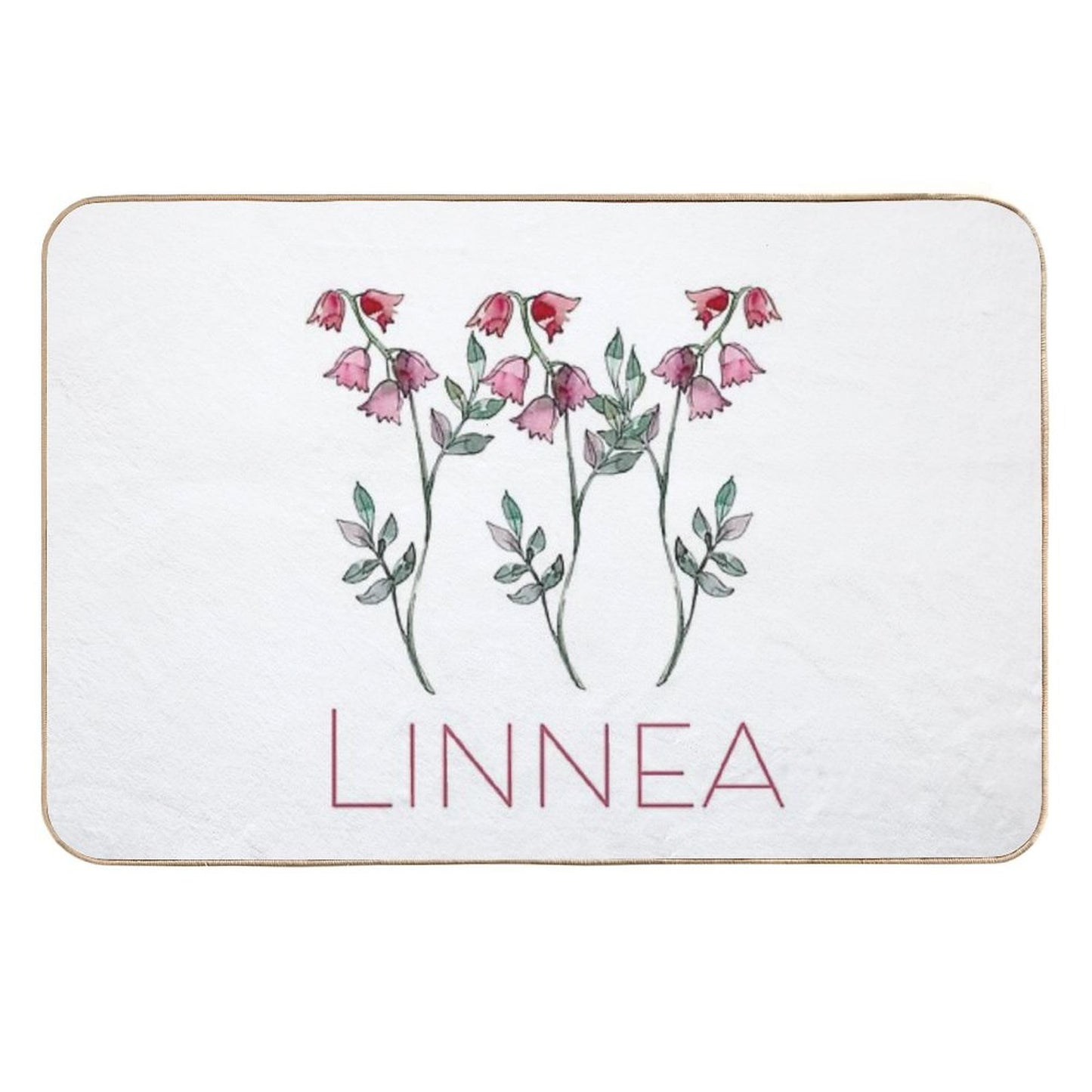 Nordic Wildflower Linnea Twinflower Pretty Pink Flowers Floral Multi-Purpose Bath Mat