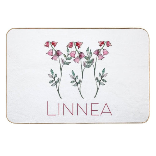 Nordic Wildflower Linnea Twinflower Pretty Pink Flowers Floral  Multi-Purpose Bath Mat