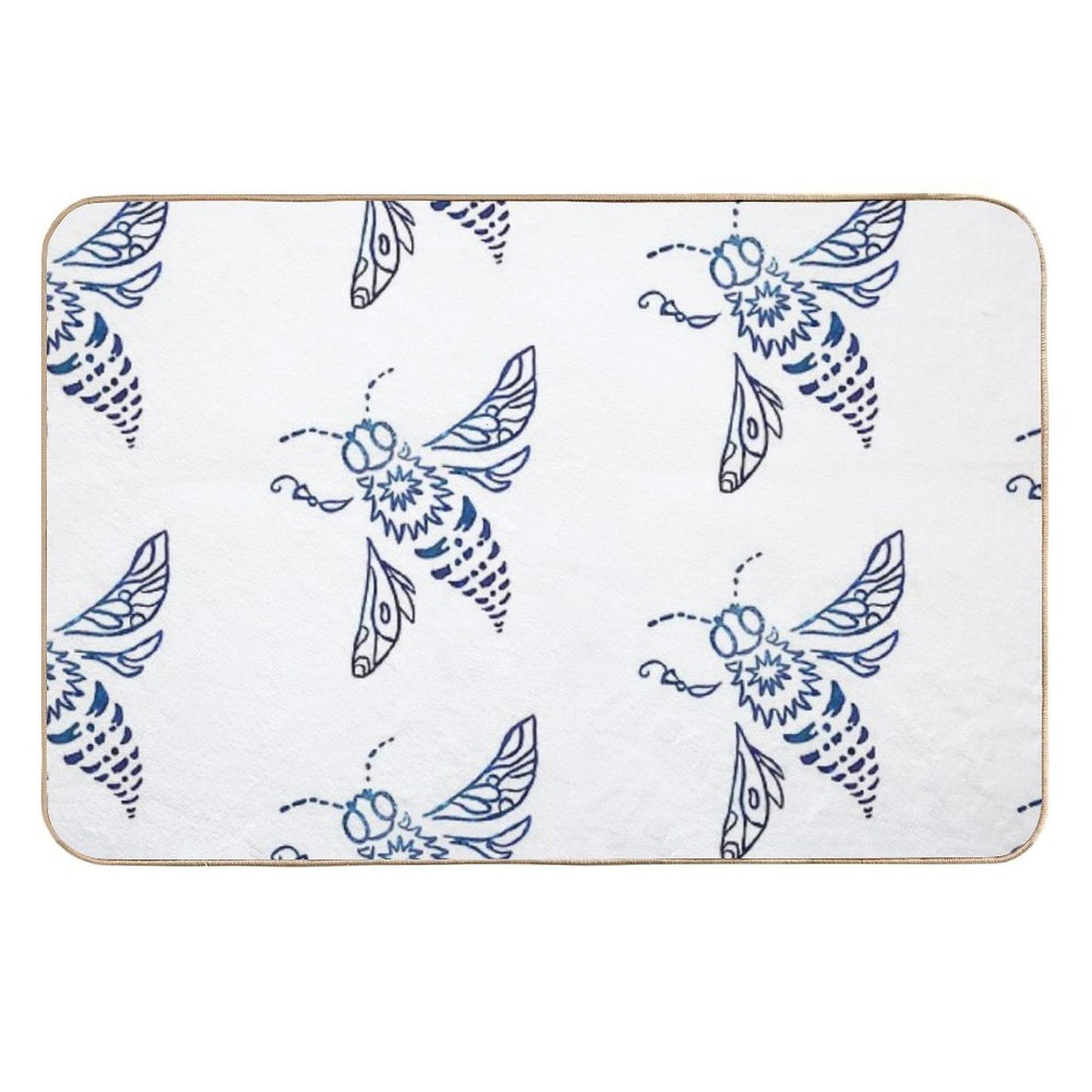 The Blue Bee Flies Easy To Clean Bath Mat