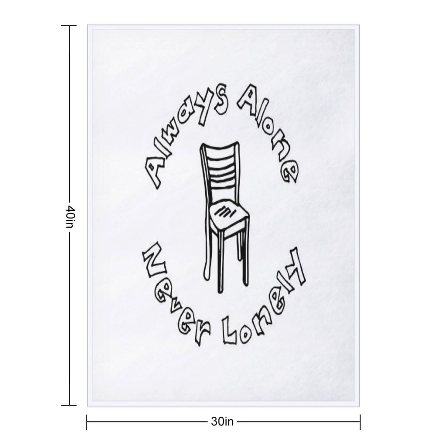 Scarfo 'Always Alone, Never Lonely' Logo Eco-conscious Throw Blanket
