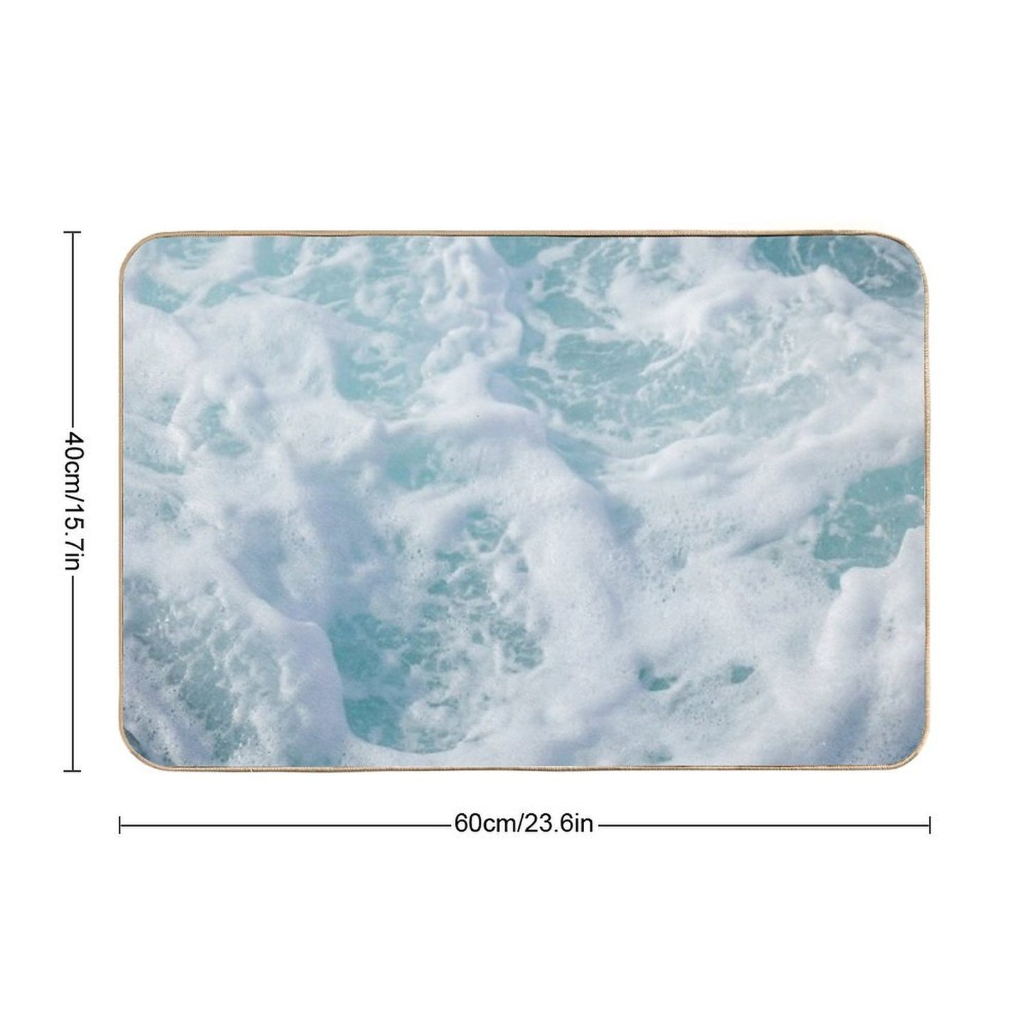 Ocean Waves, Ocean, Foam, Beach, Blue, Rocks, Summer, Wave, Sea, Waves, Water, Easy Maintenance Bath Mat