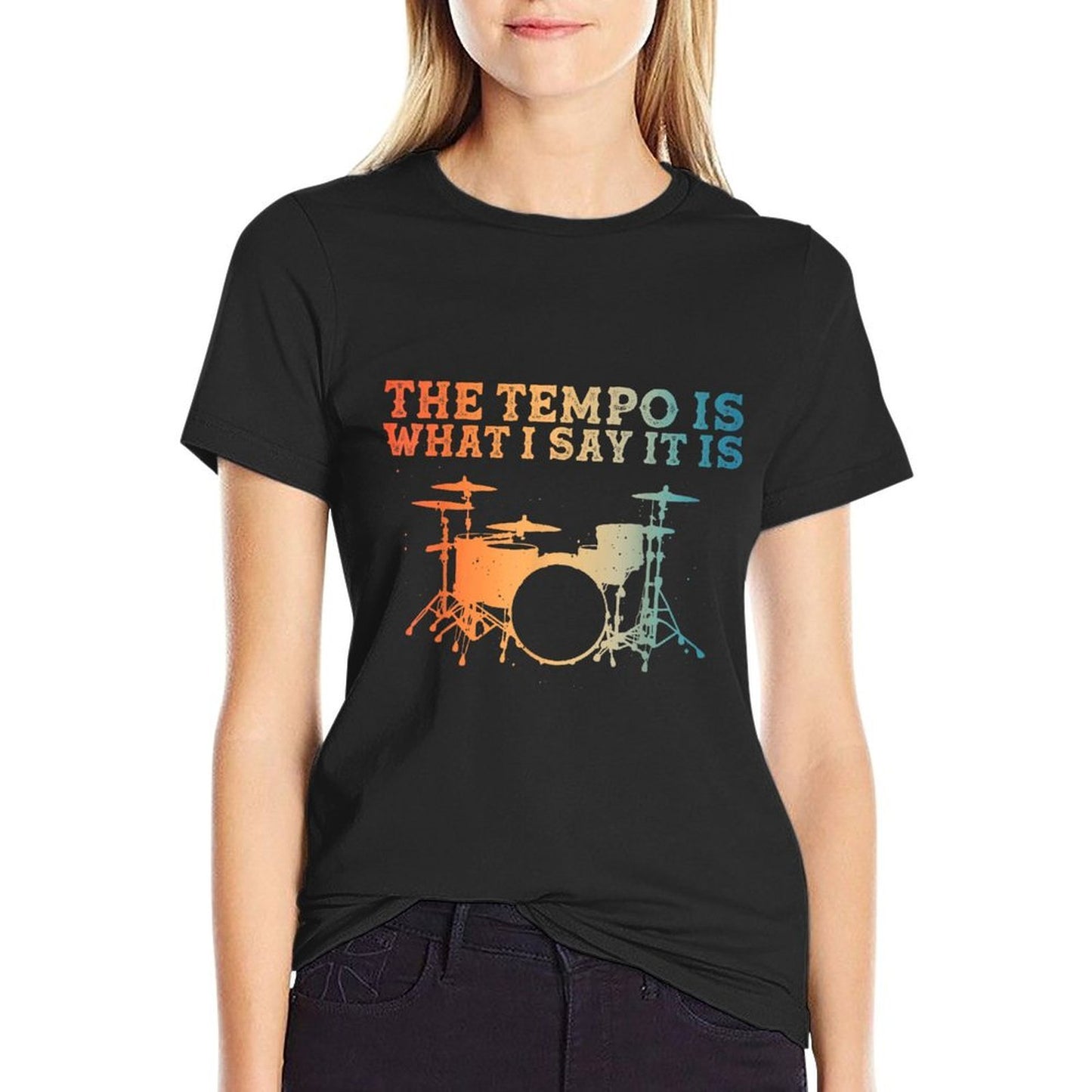 Unique Drummer Art For Men Women Percussion Drumming Drummer Fade-proof Color T-Shirt