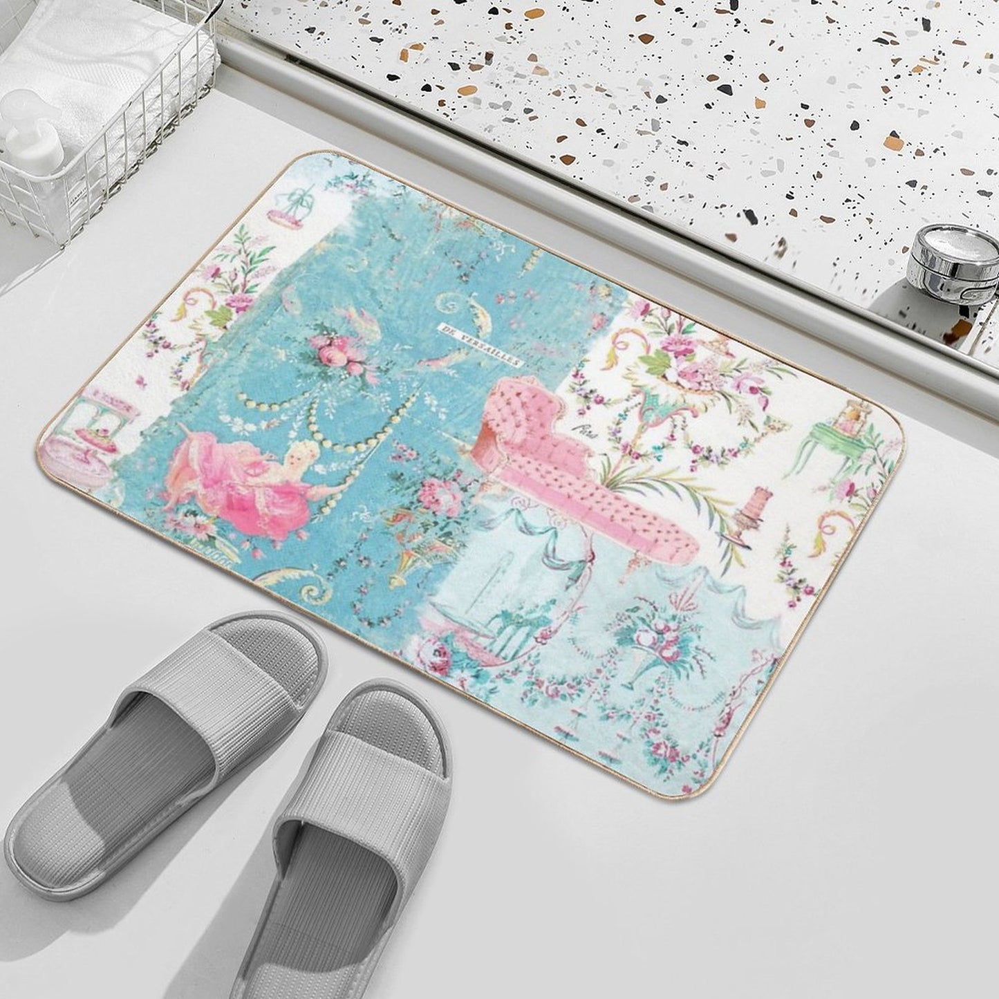 Marie Antoinette, Versailles, Tattered And Torn Art Print Stain-Proof Bath Mat