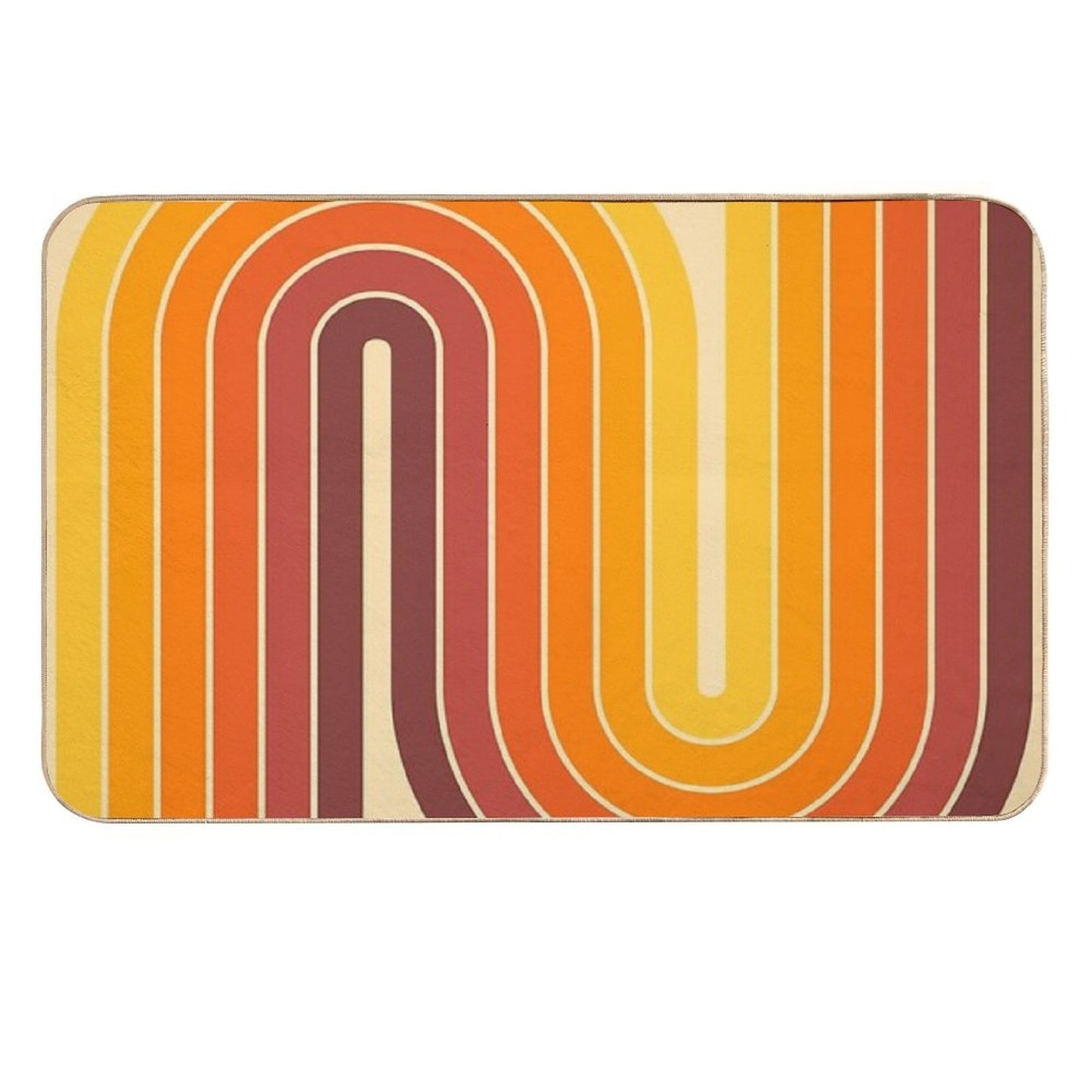 Retro Geometric Double Arch Design 522 Multi-Purpose Bath Mat