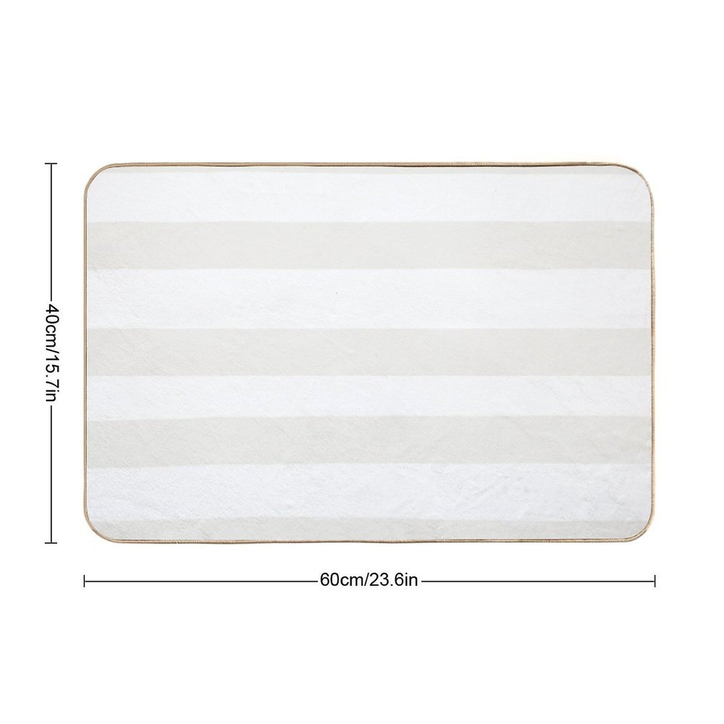 Cream And White Horizontal Line - Stripe Pattern Pairs Dulux 2022 Popular Colour Cliff Walk - Color Trends Fade-Resistant Bath Mat