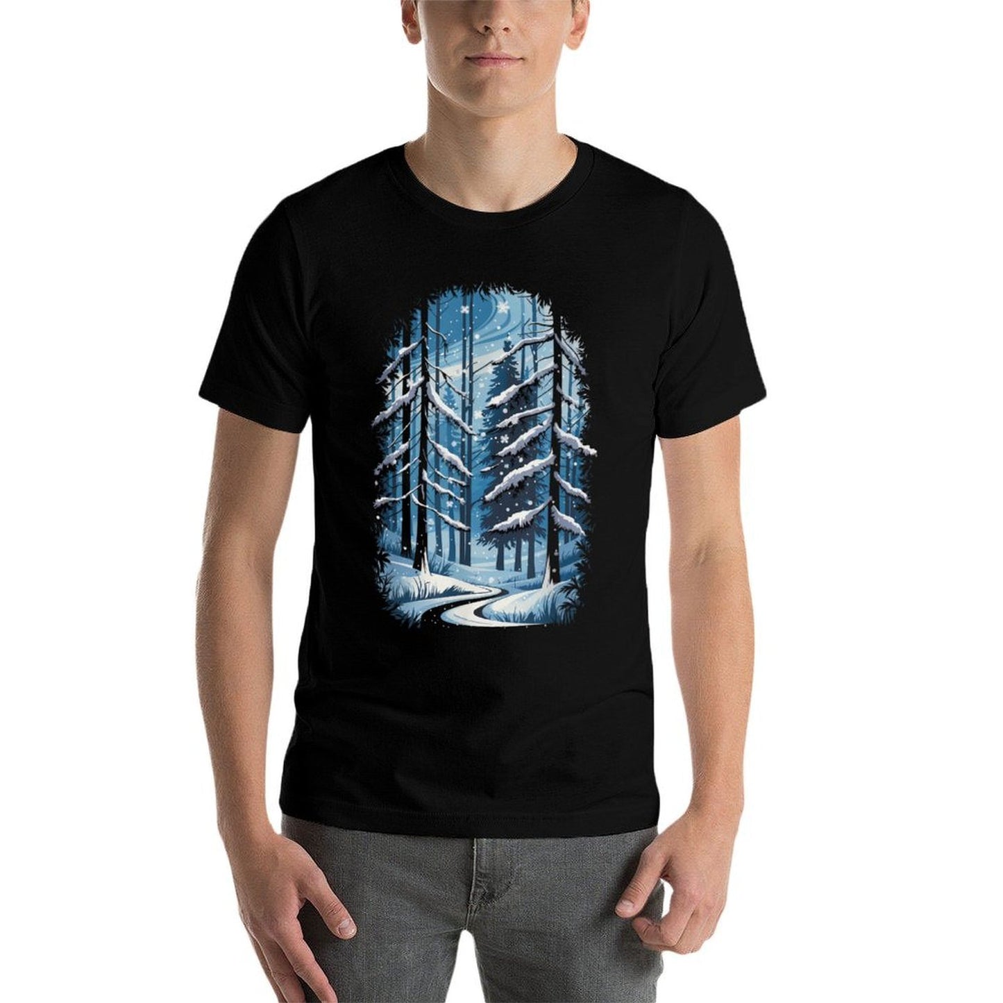 Winter Twilight Forest Snow Nature Wilderness Summer-ready Fabric T-Shirt