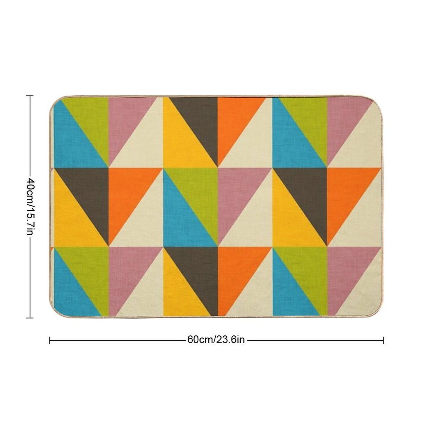 Retro Color Block Chevron Color Fun Easy To Clean Bath Mat