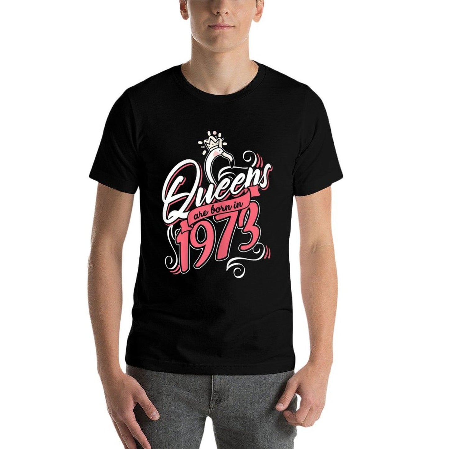 Womens Queens Are Born In 1973 Bday Flamingo Gifts 50th Birthday Versatile T-Shirt