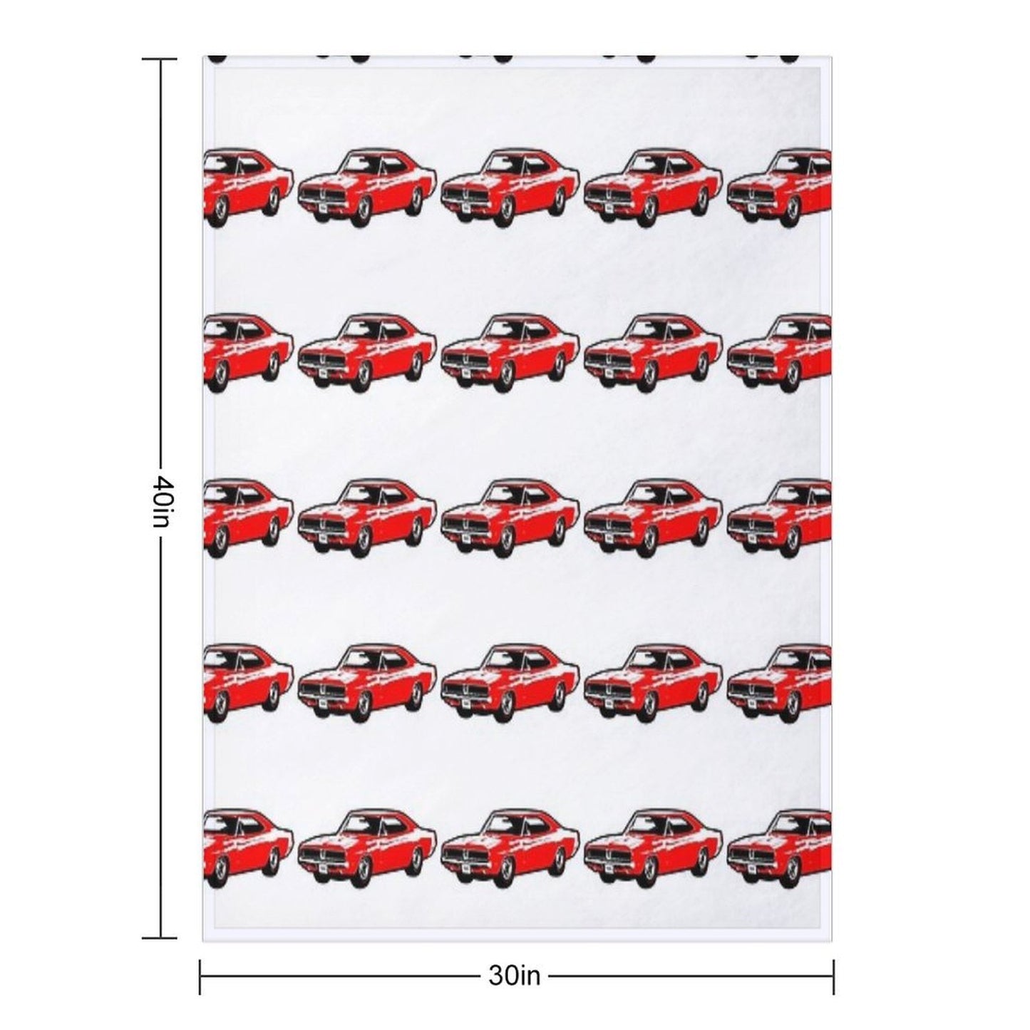 Red 1969 DC Muscle Car Wrinkle-free Throw Blanket