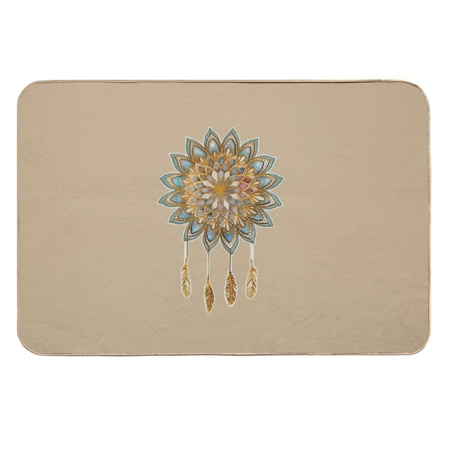 Golden Dreams Dreamcatcher Rapid-Drying Bath Mat