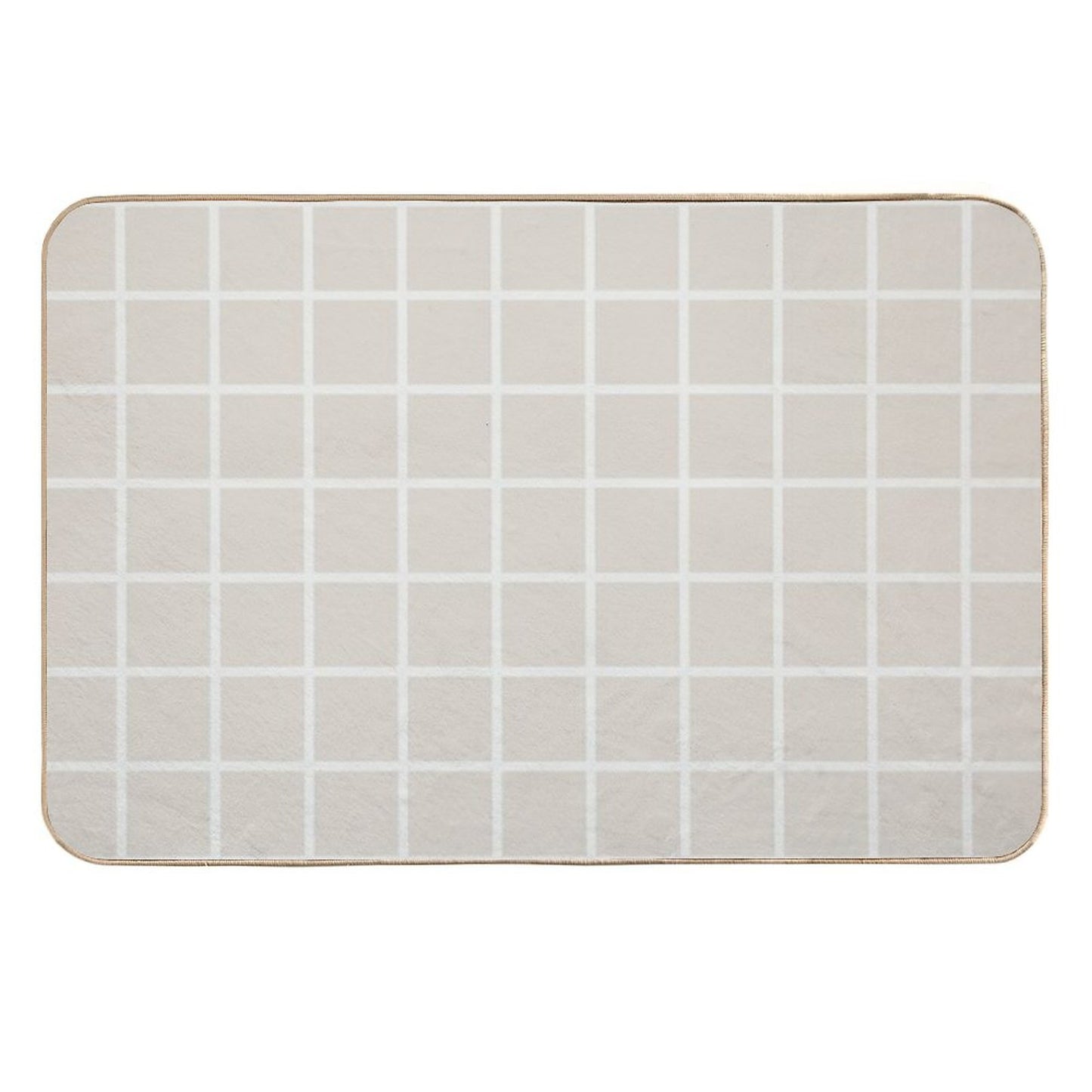Beige Cararra Check Pattern 2 Repositionable Bath Mat