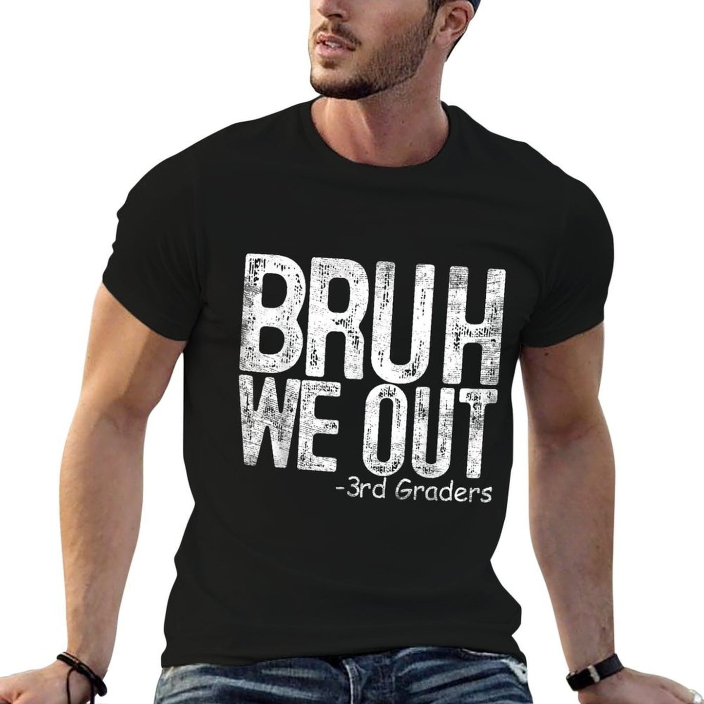 Bruh We Out 3rd Graders Third Grade Graduation Class Of 2024 Polyester Blend T-Shirt