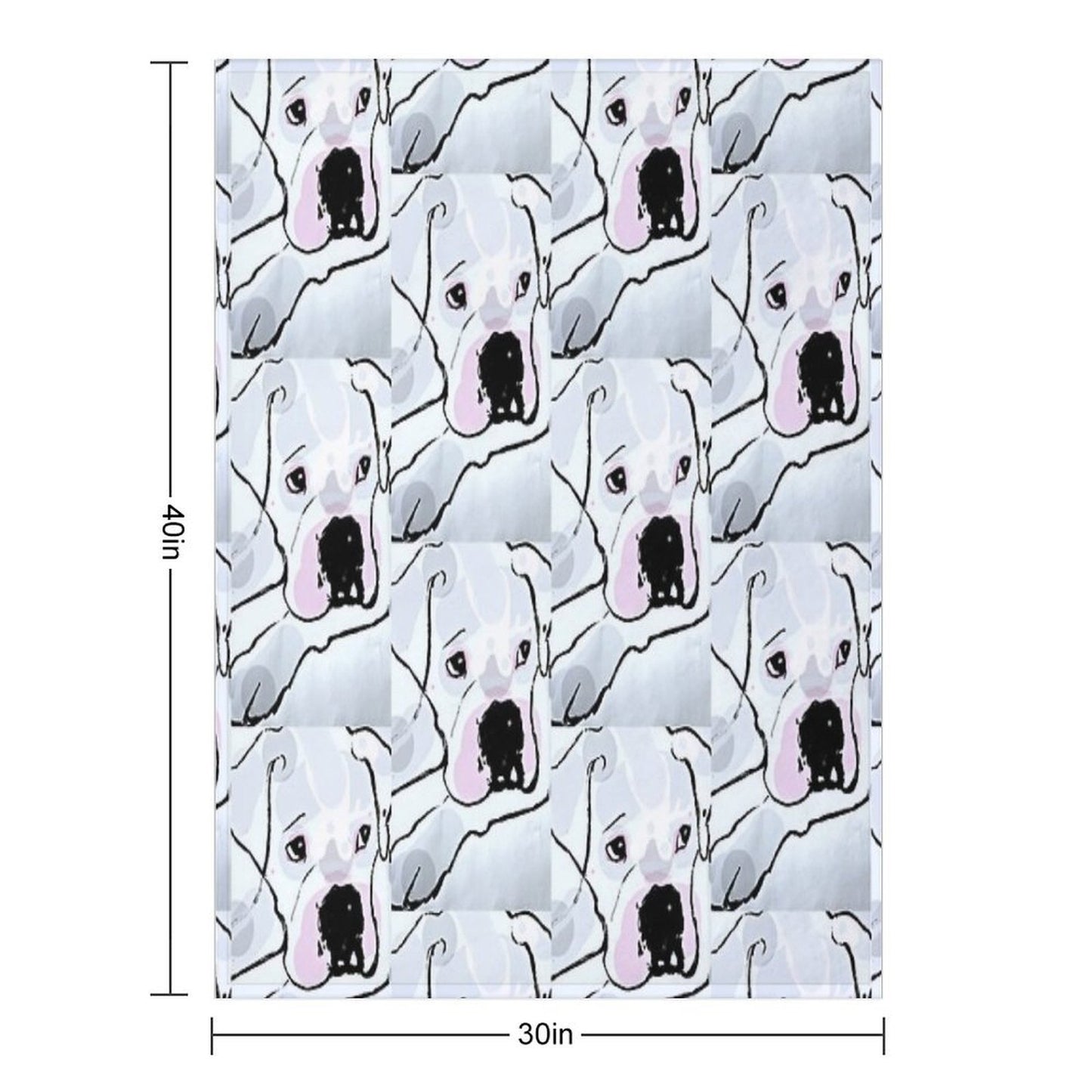 Pearl White, White Boxer Love Collection Durable Throw Blanket