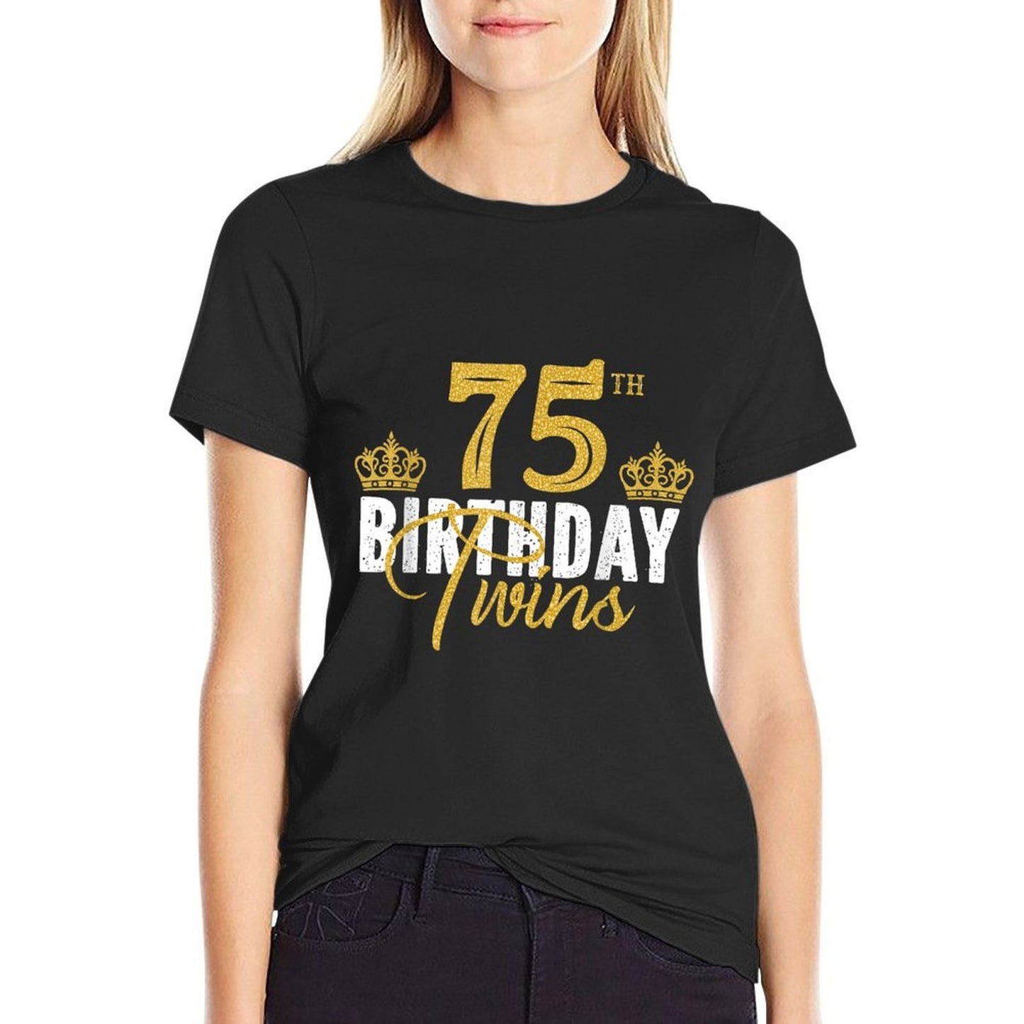 75th Birthday Twins 75 Years Old Twin Brother And Sister Soft T-Shirt