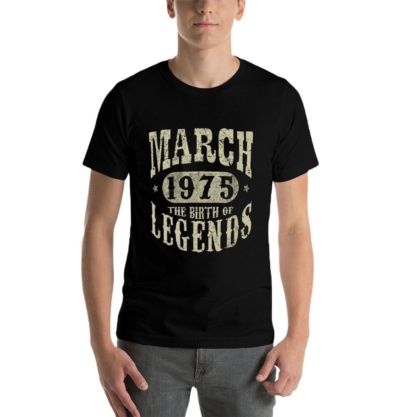 50 Years Old 50th Birthday March 1975 Birth of Legend Slim-fit Cut T-Shirt
