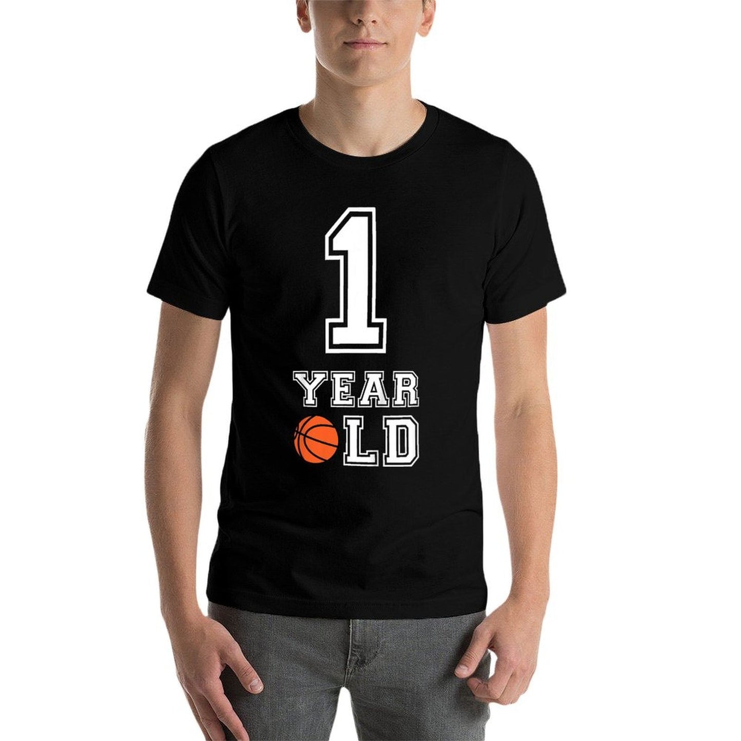 Kids 1 Year Old Basketball Birthday Boys 1st Birthday Gift Cotton T-Shirt