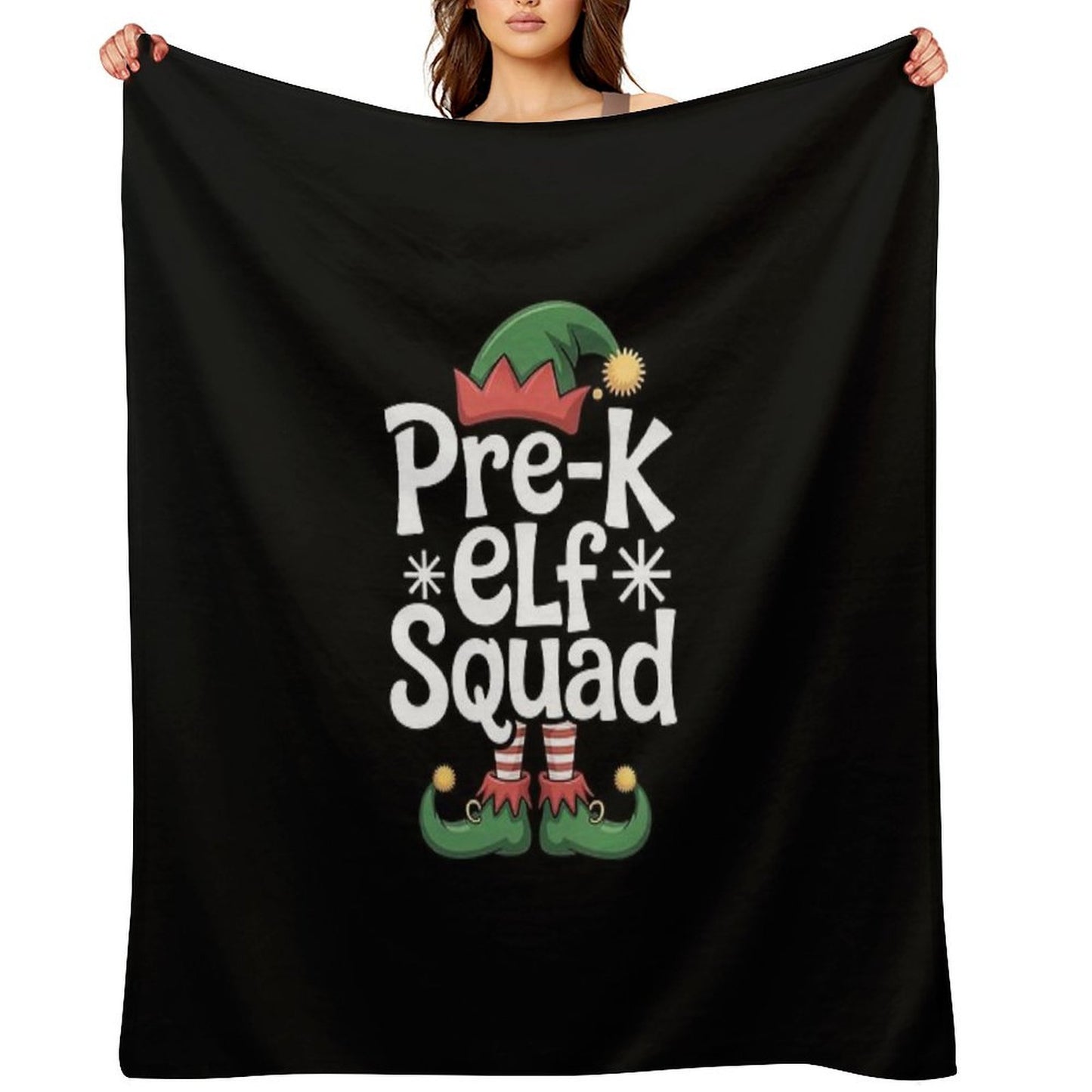 Pre-K Elf Squad Teacher Student Christmas Gift Versatility Throw Blanket