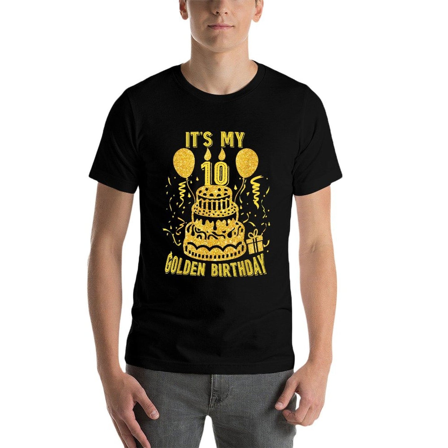 Golden Birthday It's My 10th Birthday Summer-ready Fabric T-Shirt