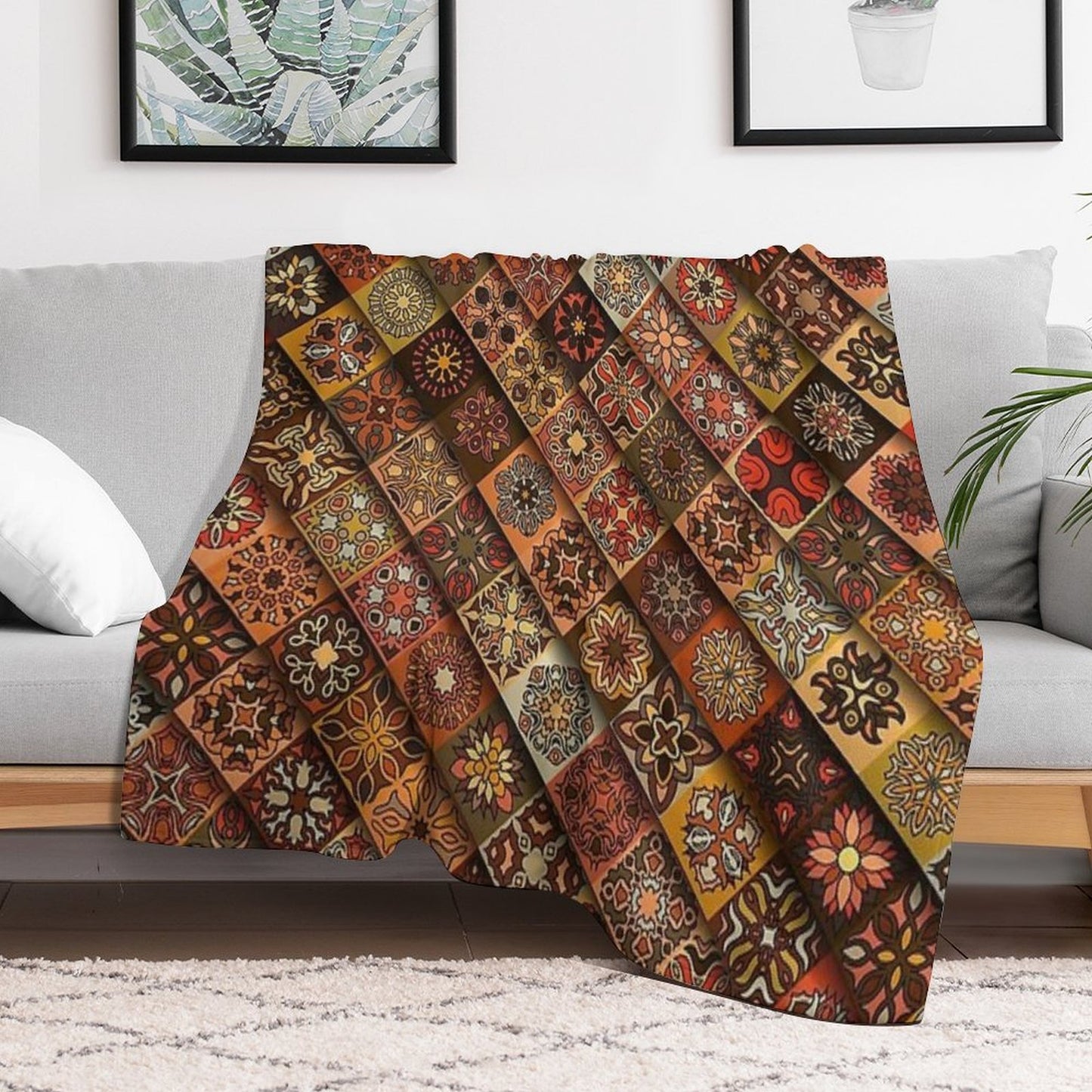 Boho Aesthetic #11 Bohemian Pattern Illustration Premium Design Comfort Throw Blanket