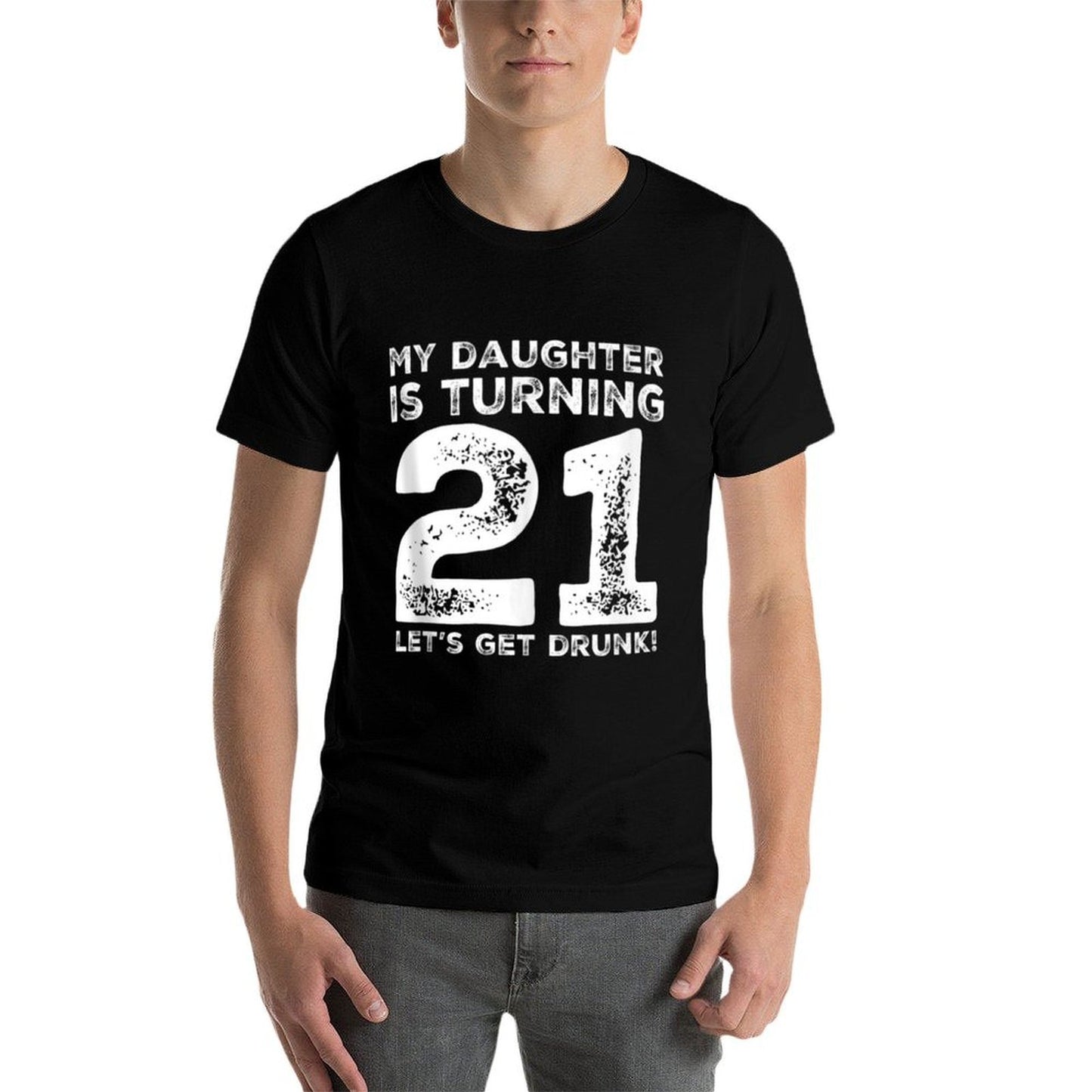 21st Birthday Dad Mom 21 Year Old Daughter Gift Family Squad Cotton T-Shirt
