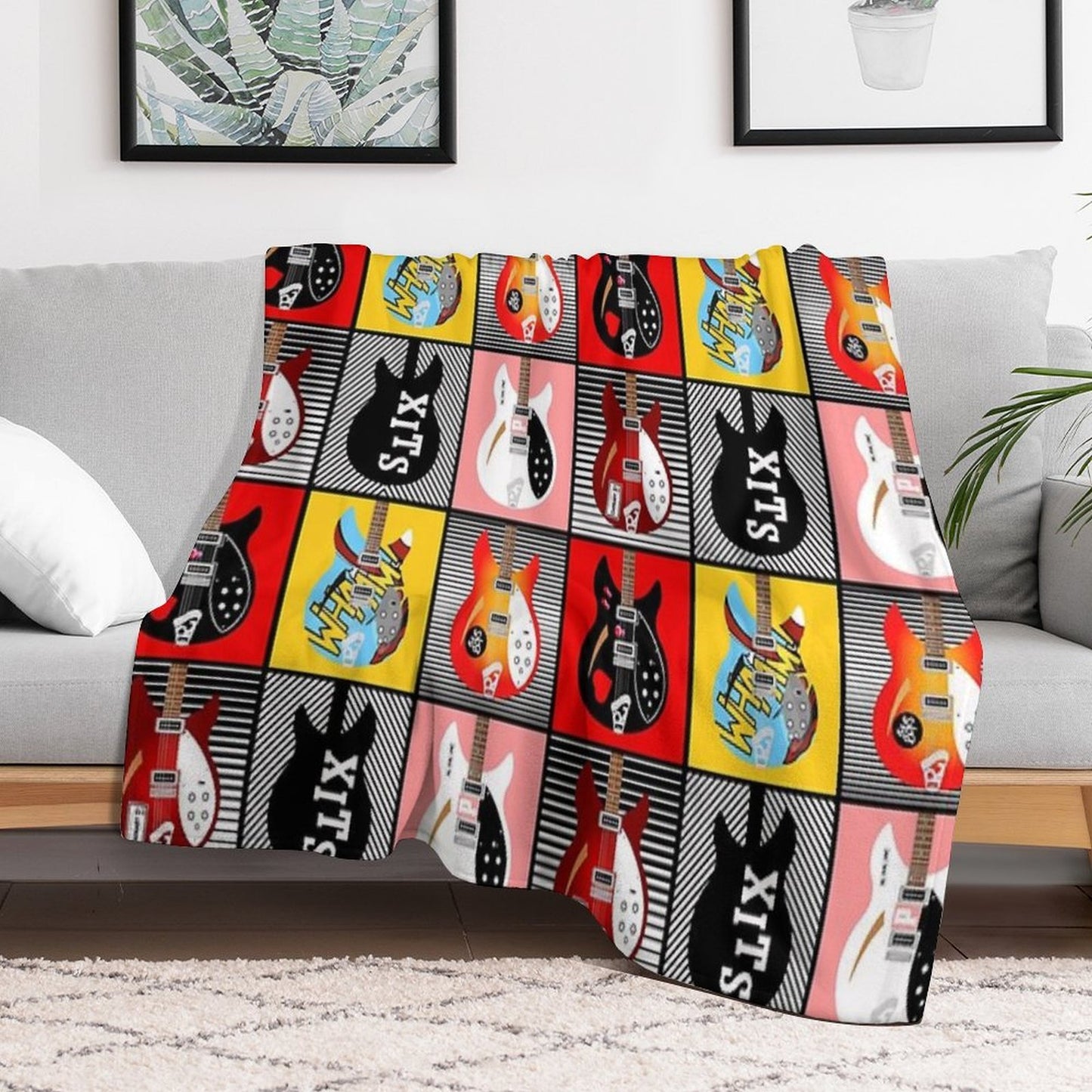 Paul Weller's Rickenbackers Sustainable Throw Blanket