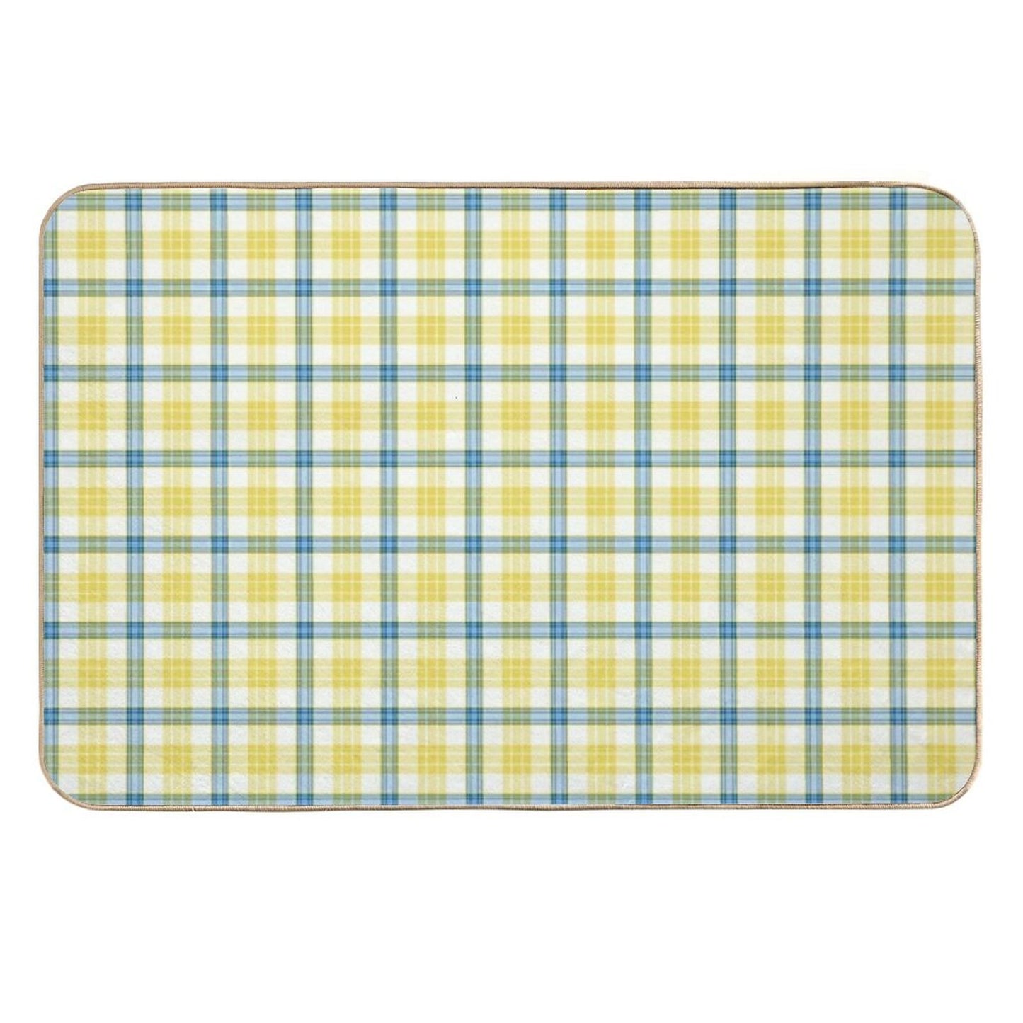 McGrath Tartan Blue And Yellow Irish Plaid Easy To Clean Bath Mat