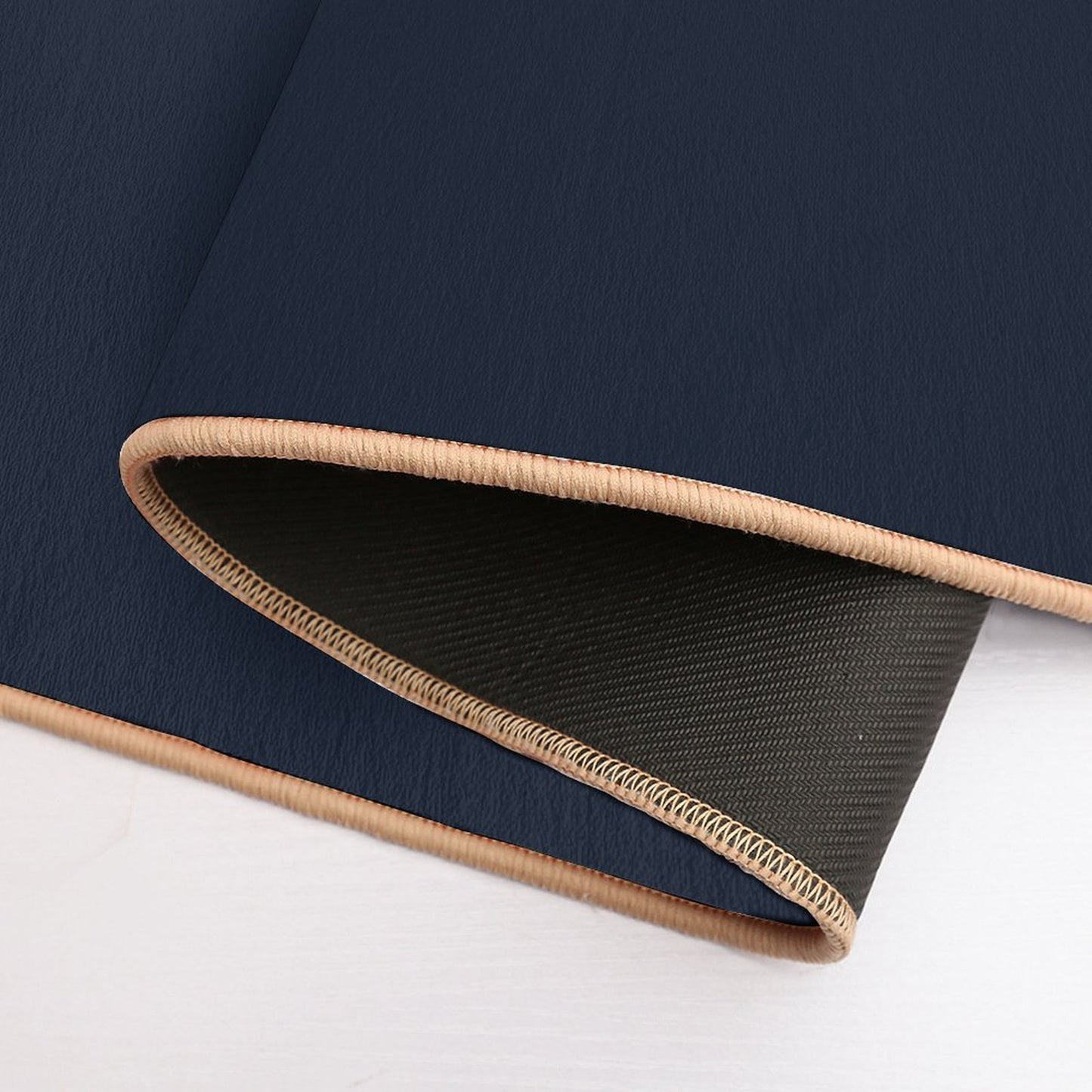 Navy Blue And Gold Minimalist Dirt-Trapping Bath Mat