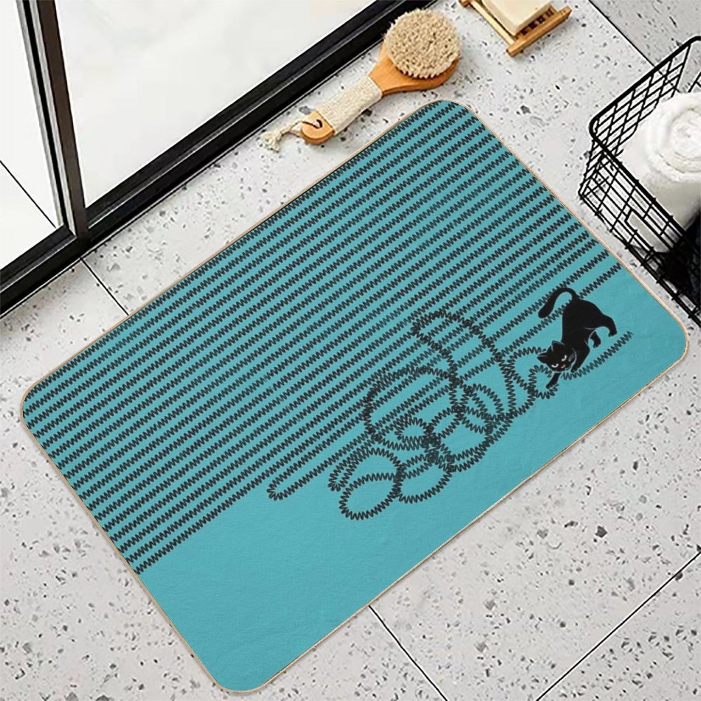 Unravel (in Blue) Non-Slip Bath Mat