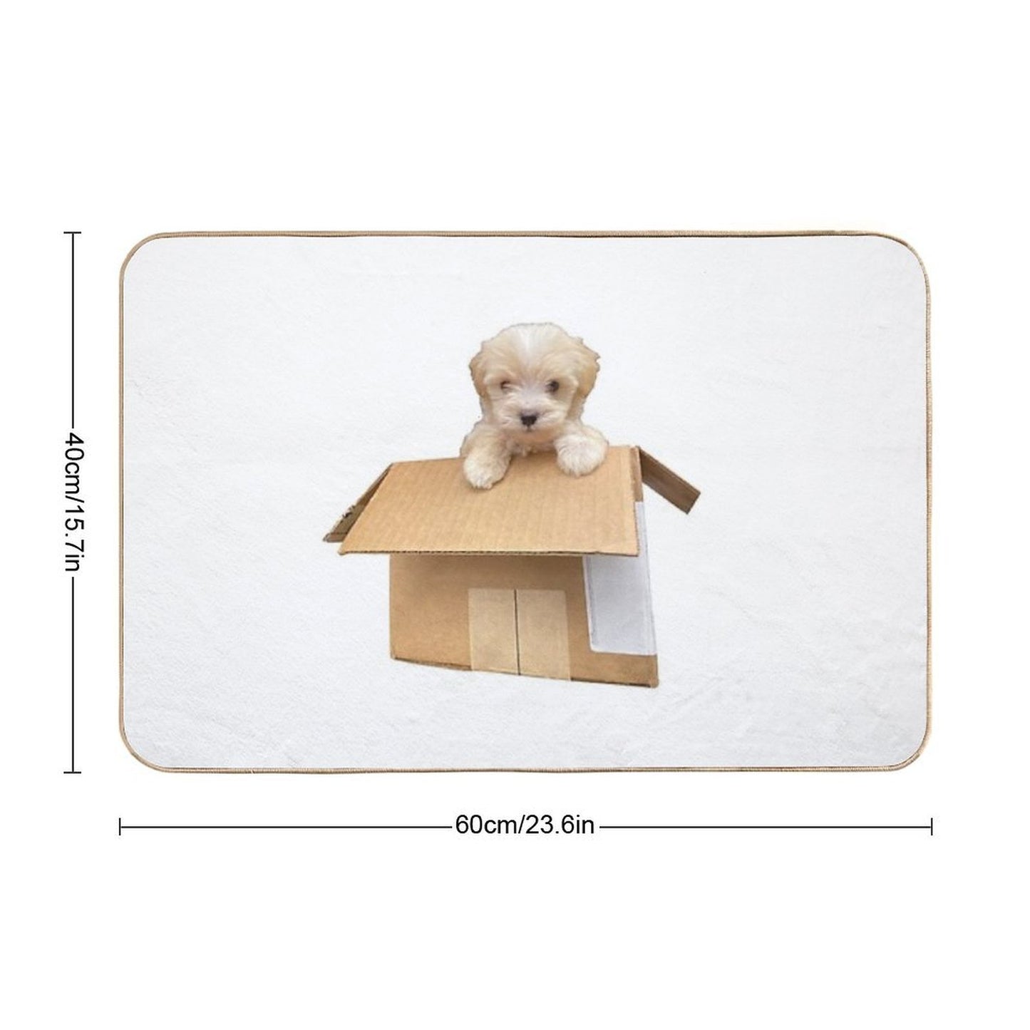 Cute Maltipoo Puppy in A Box Easy Maintenance Bath Mat
