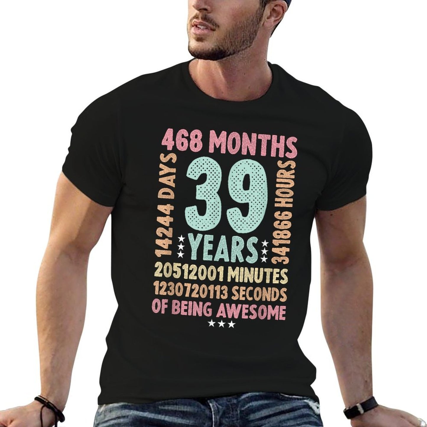 39th Birthday 39 Years Old Vintage Retro - 39 Yr Old Eco-friendly Material T-Shirt