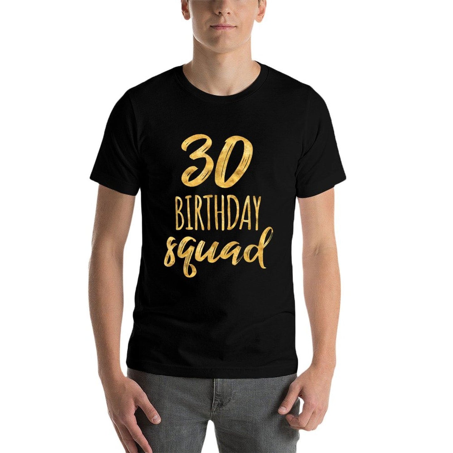 30th Birthday for Group, 30 Birthday Squad Heathered Texture T-Shirt