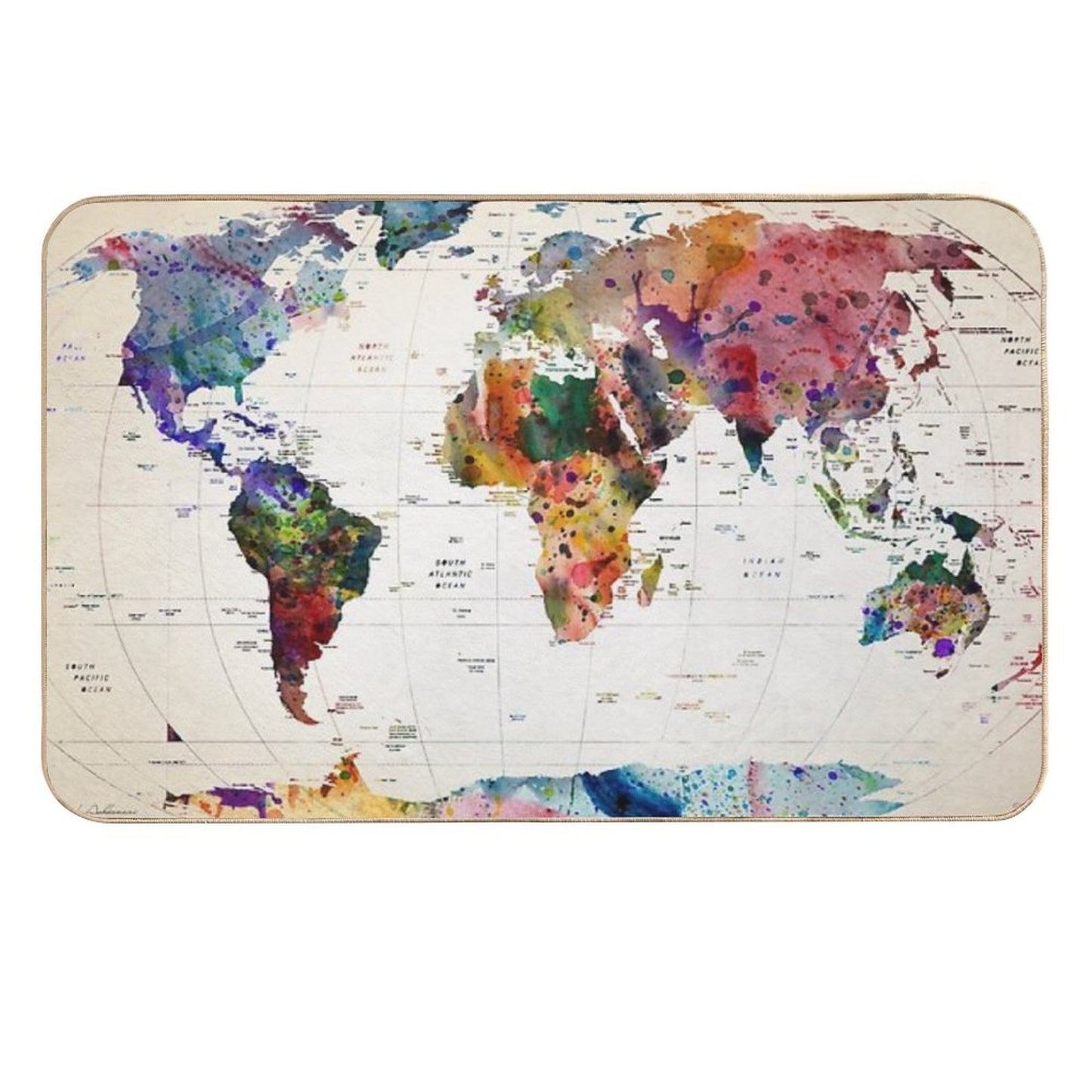 Map Long-Lasting Bath Mat