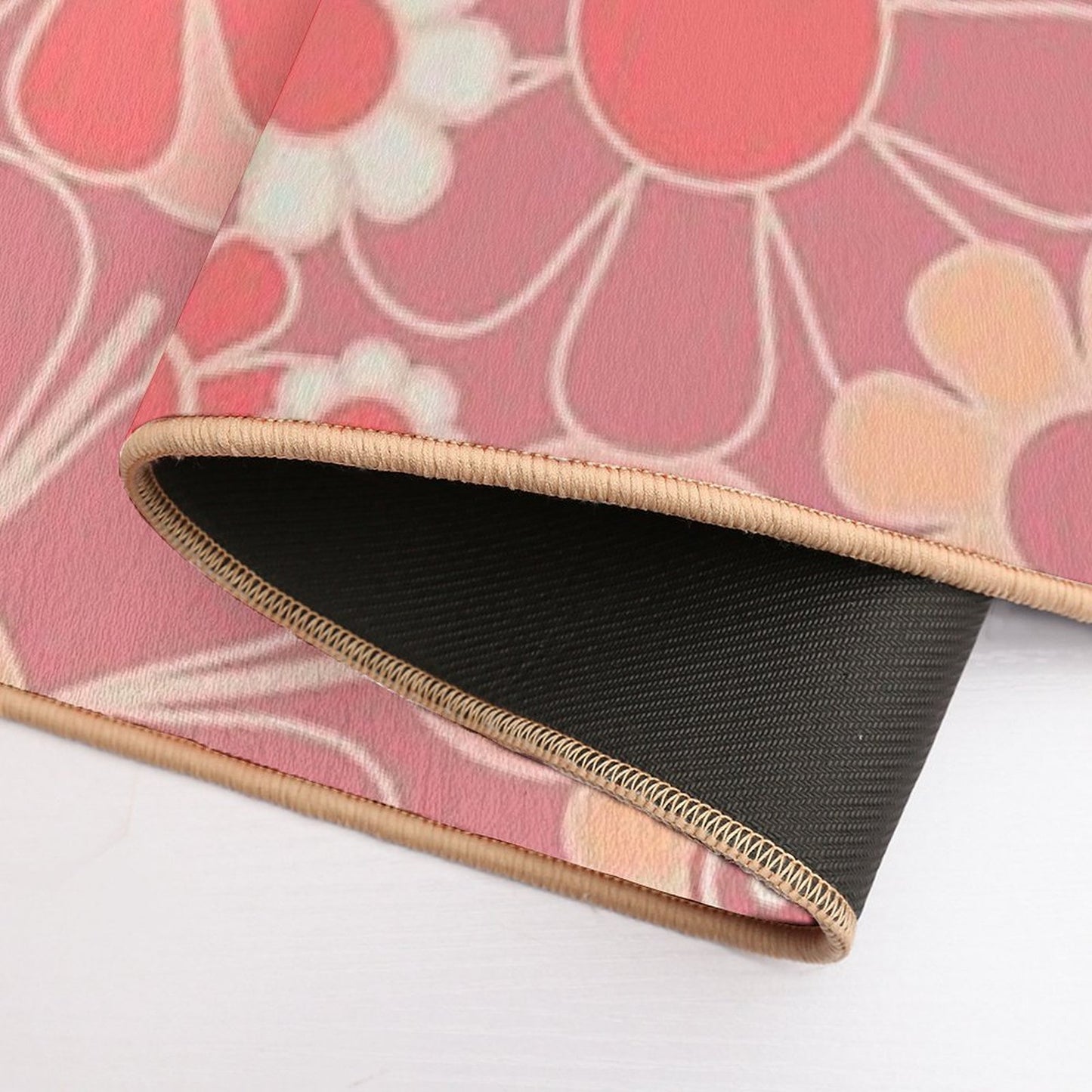 Retro Garden Flower Cuff Mauve Peach Vintage Contemporary Aesthetic Floral Pattern Rapid-Drying Bath Mat