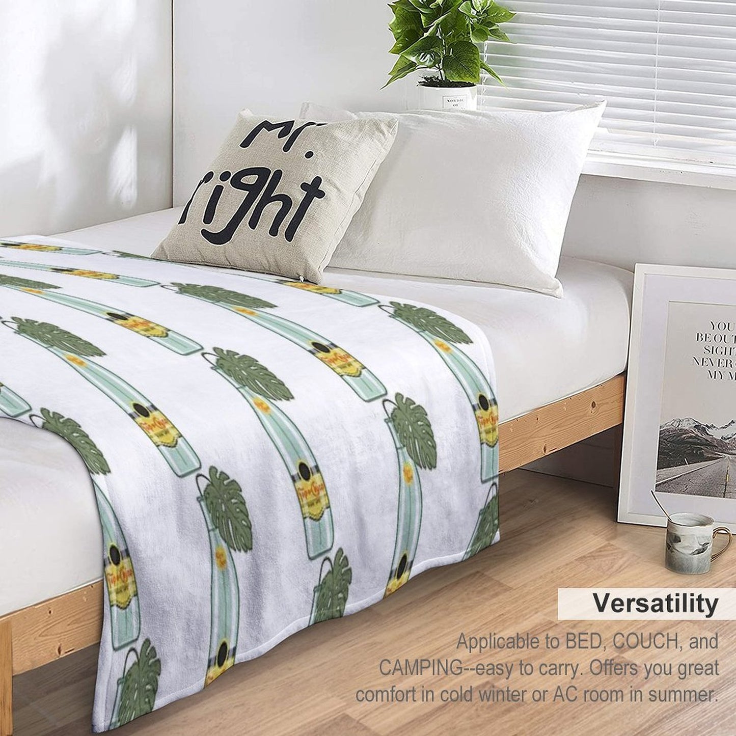Monstera Topo Chico Shrink-resistant Throw Blanket