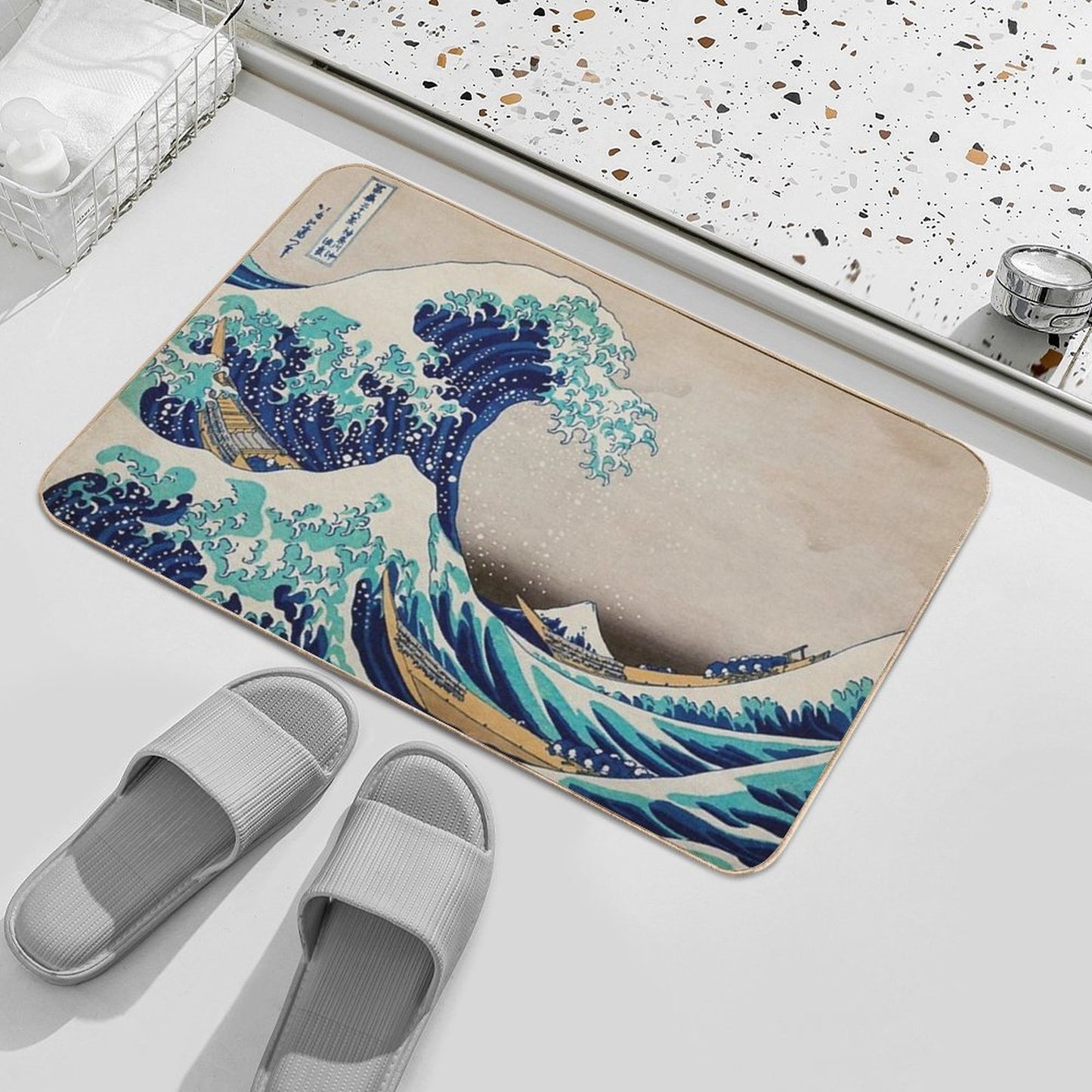 The Great Wave, Vintage Japanese Art Rapid-Drying Bath Mat