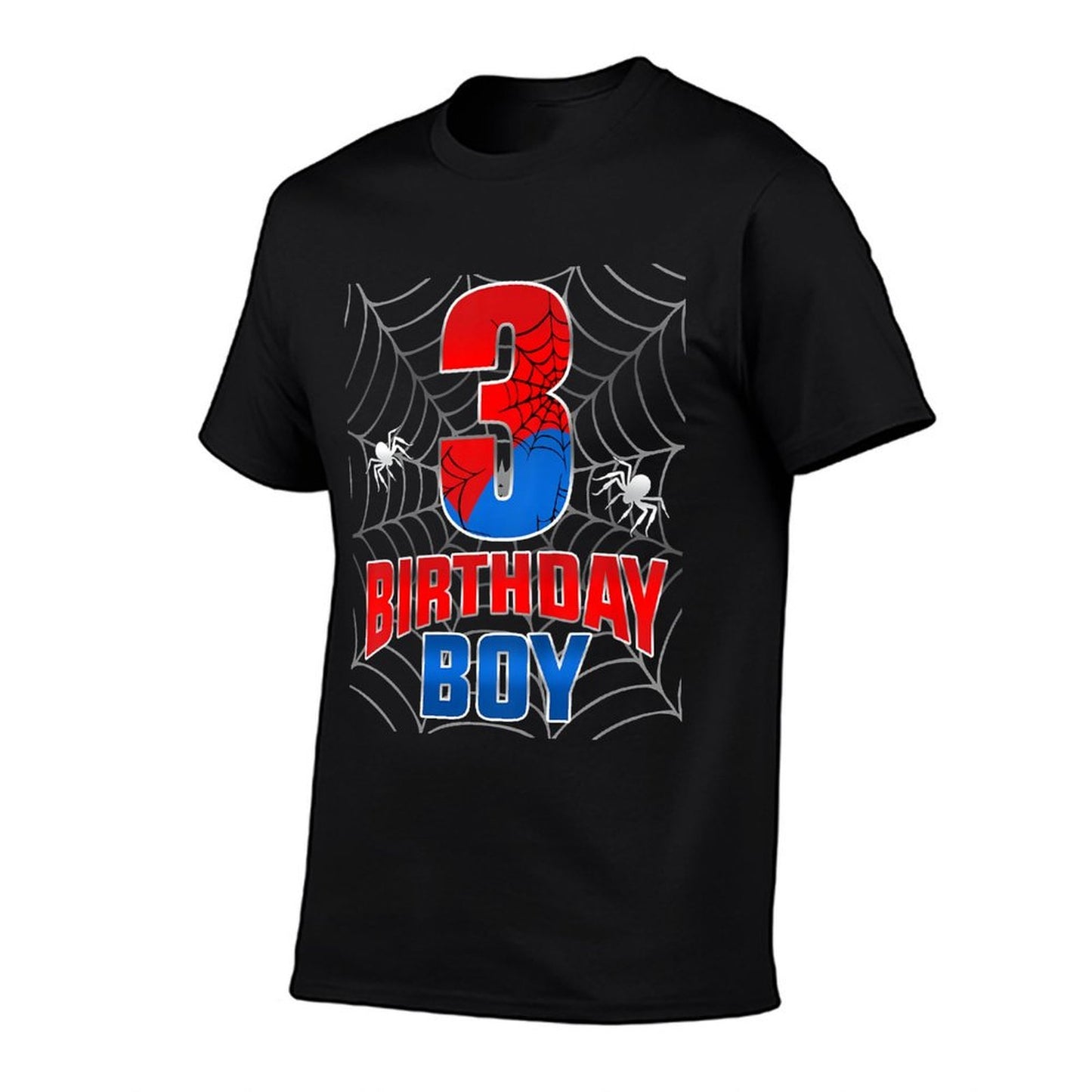 Kids Spider Web Three 3 Years Old It's My 3rd Birthday Boy High-quality Stitching T-Shirt