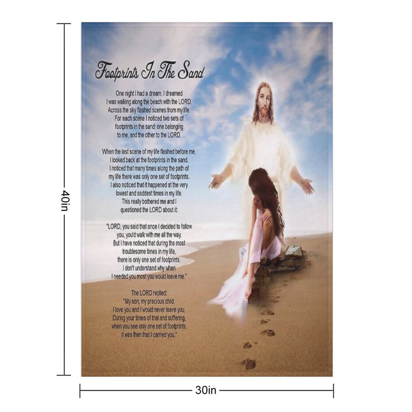 Footprints in The Sand Compact Throw Blanket