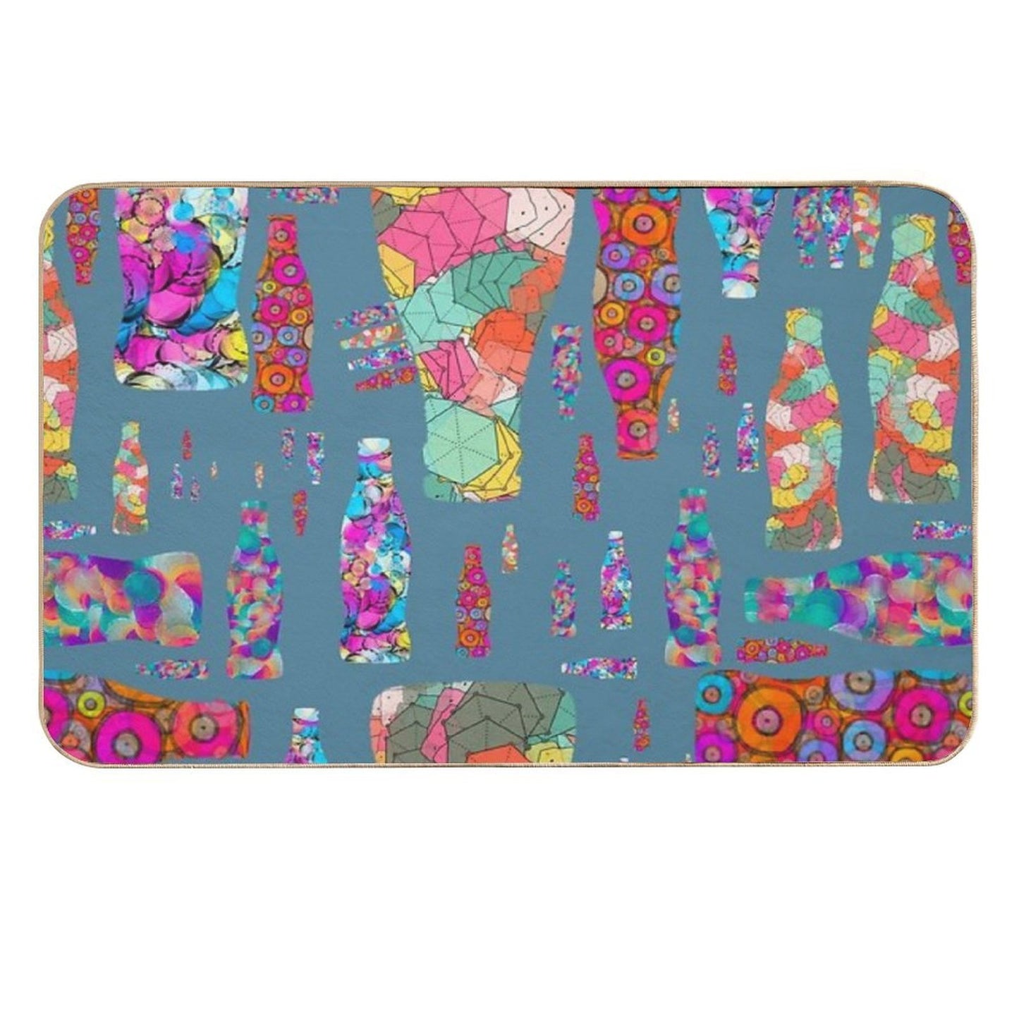 Psychedelic Soda Pop Silhouettes Anti-Trip Bath Mat