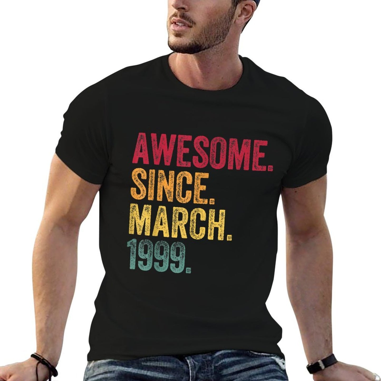 21 Years Old Awesome Since March 1999 21st Birthday Gift Polyester Blend T-Shirt
