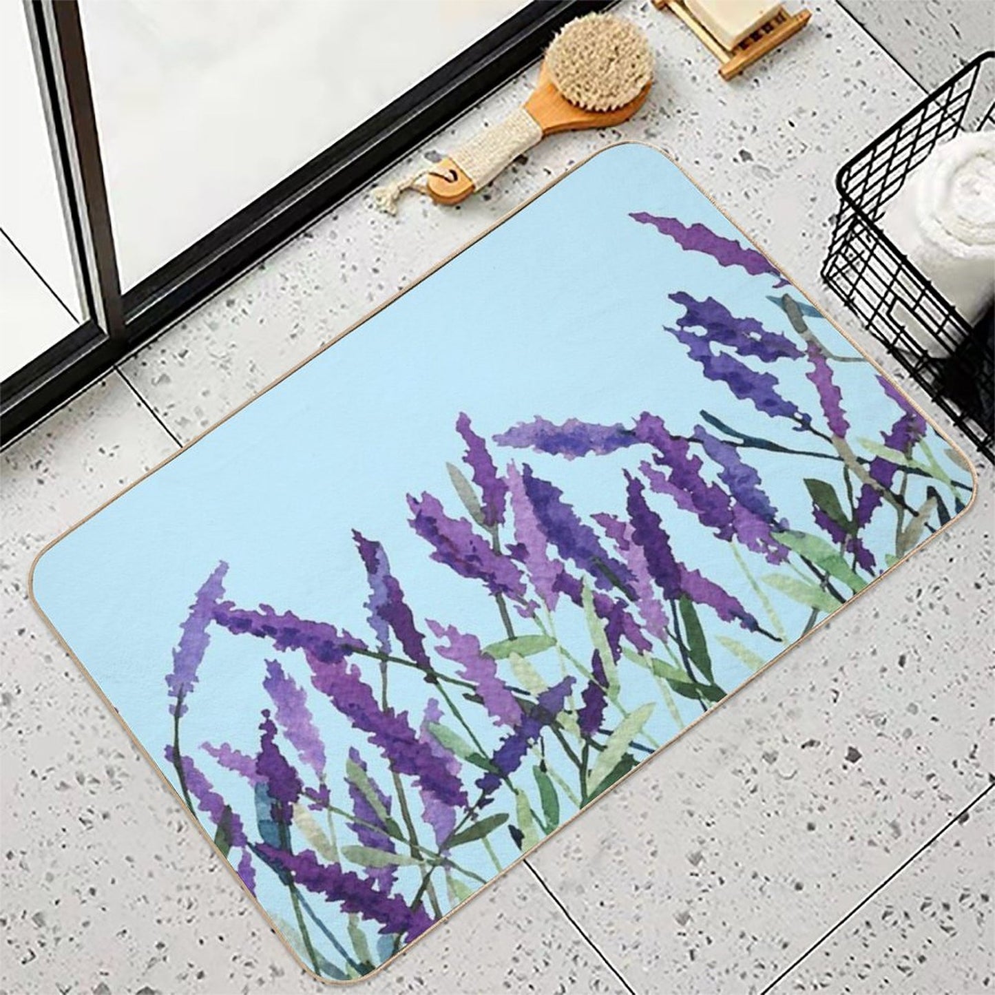 Violet Lavender Non-Slip Bath Mat