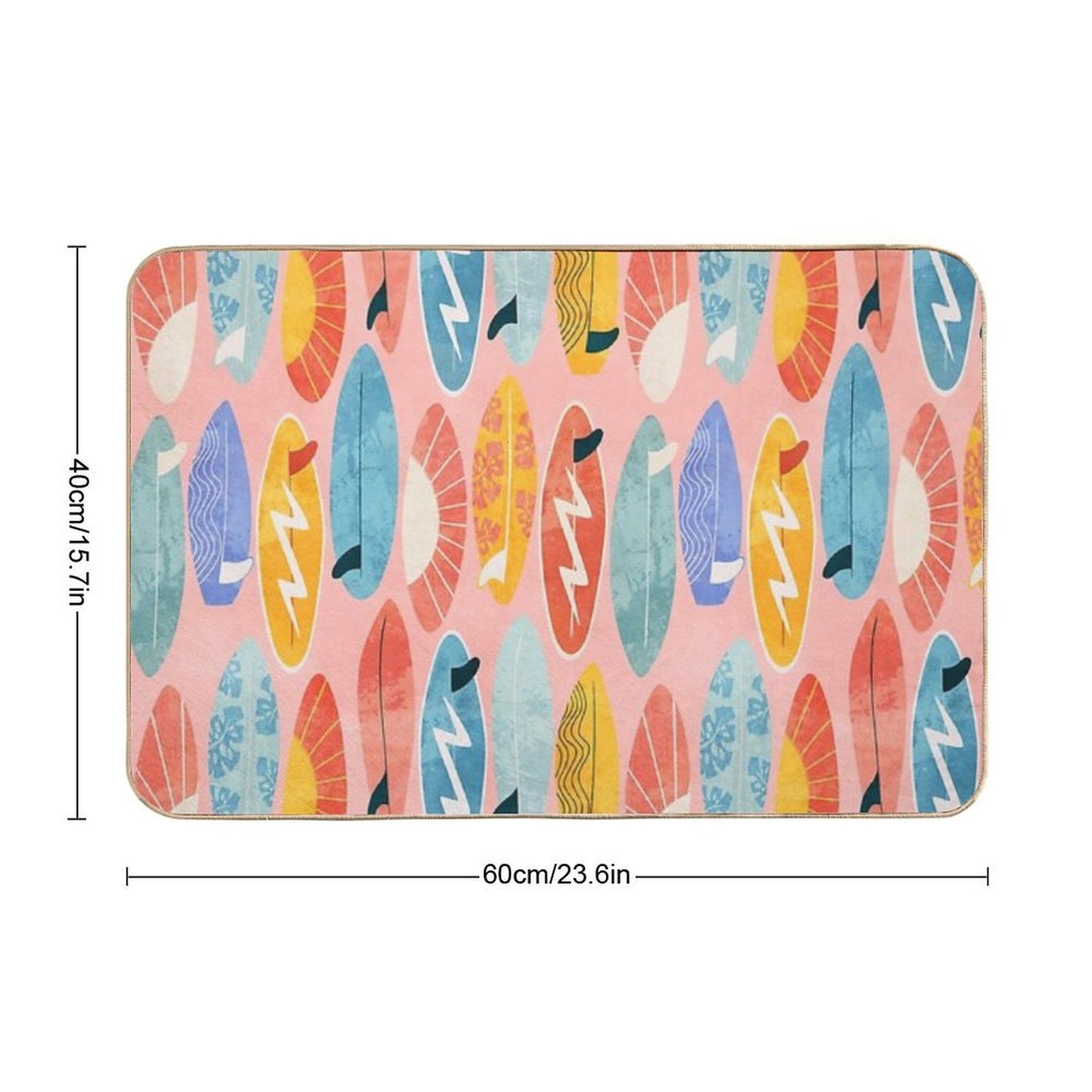 Surfboard Pink Eco-Friendly Bath Mat