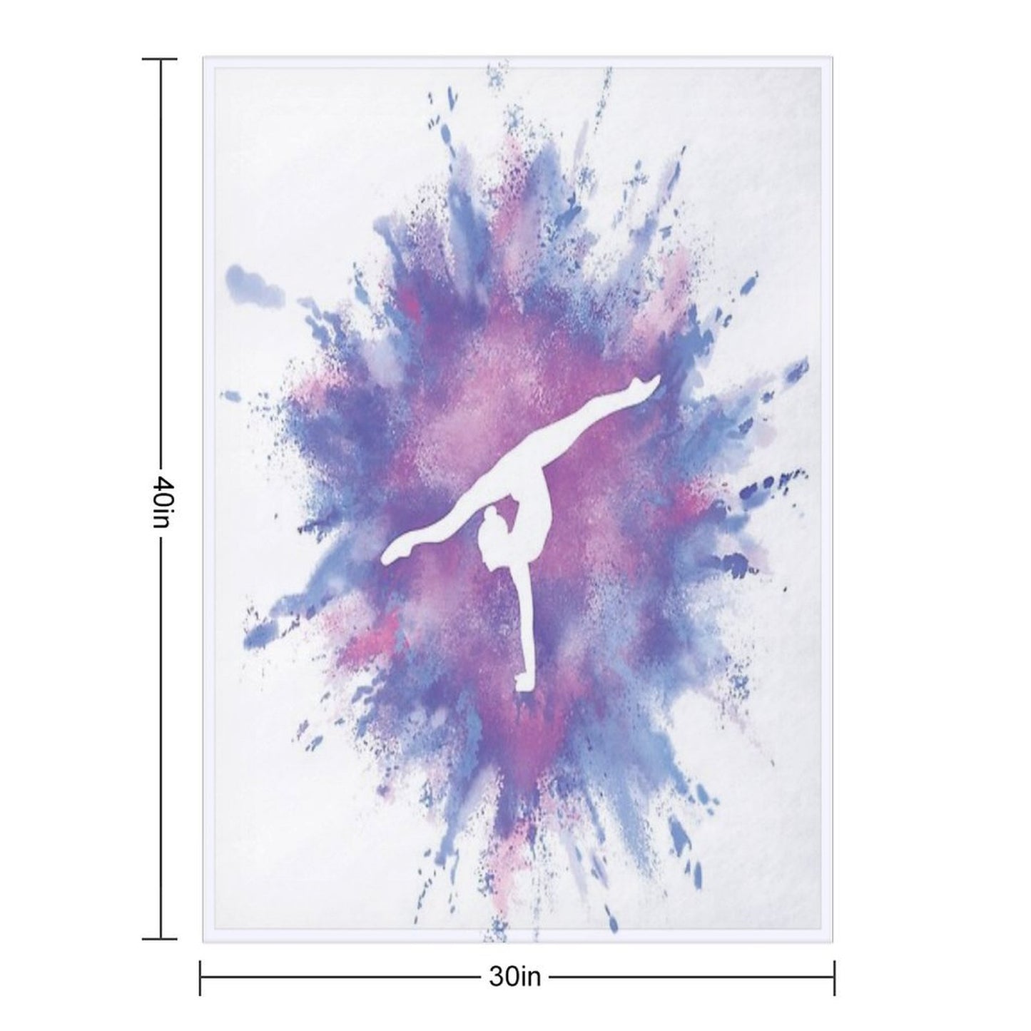 Gymnast Rainbow Explosion Pink Blue Plush Throw Blanket
