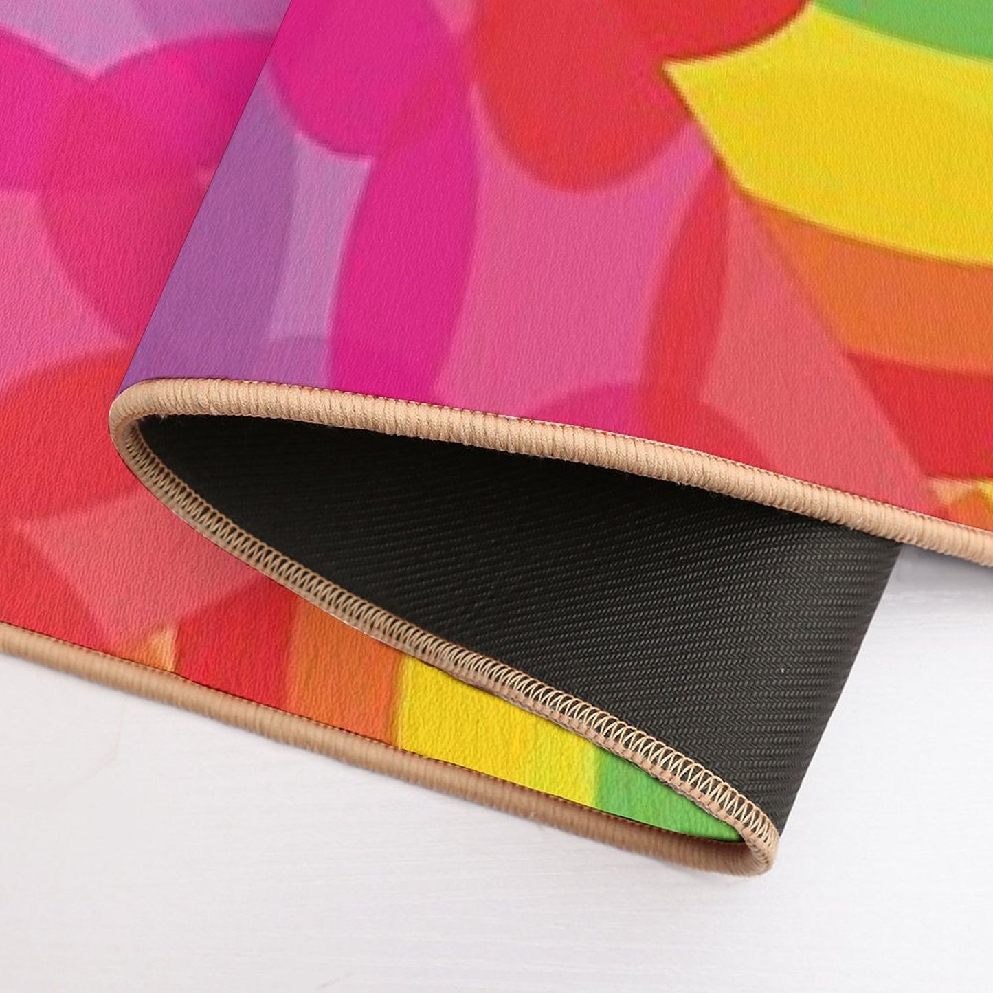 Rainbow Bubble Swirl  Fade-Resistant Bath Mat